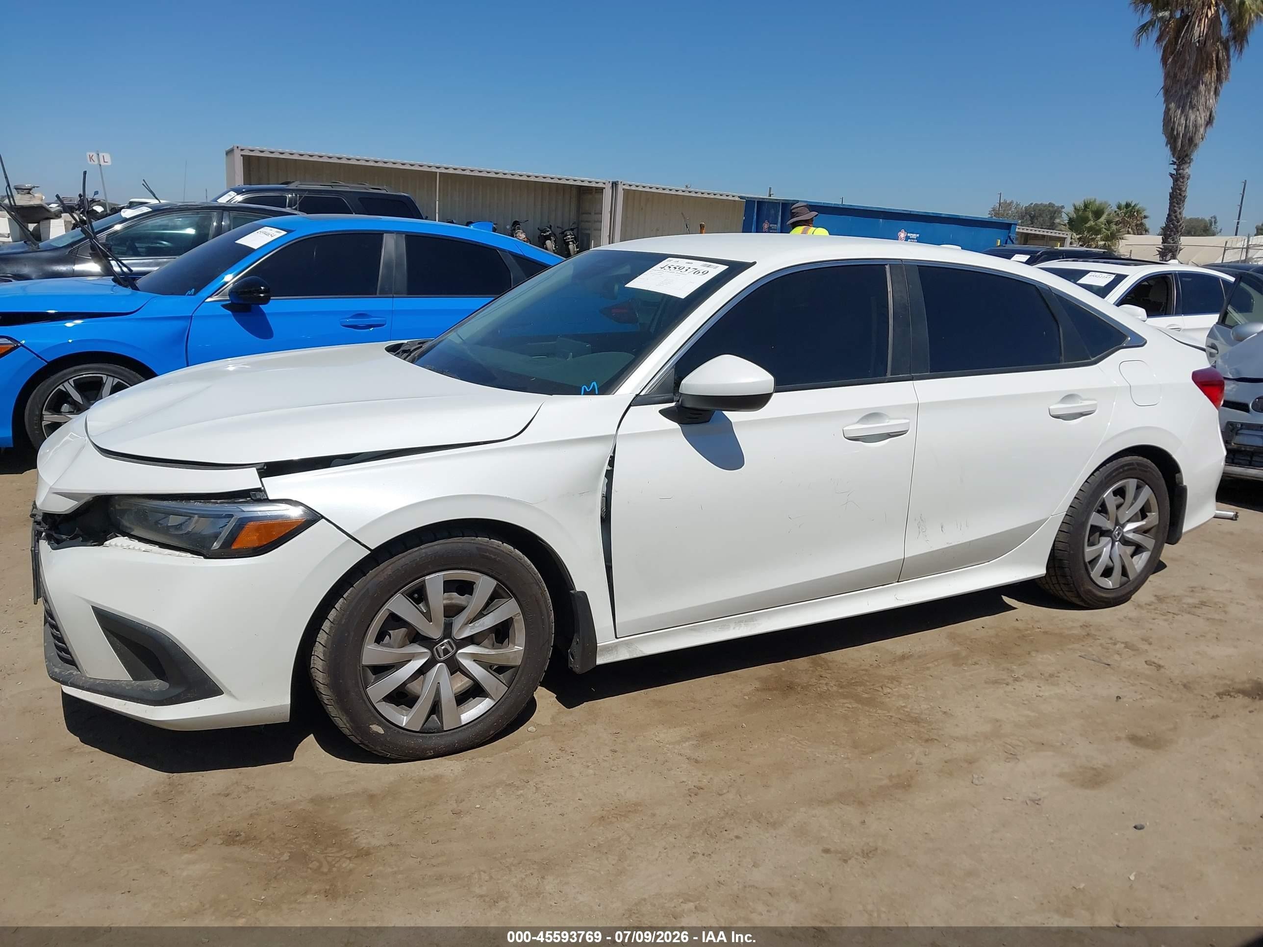 2023 Honda Civic Lx White vin: 2HGFE2F20PH550046