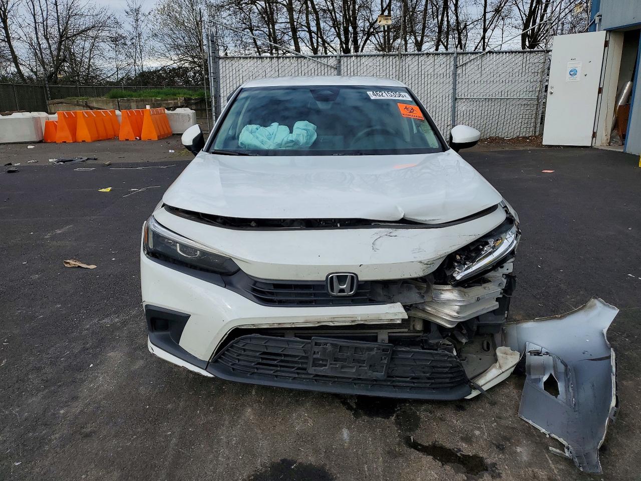 2022 Honda Civic Lx White vin: 2HGFE2F23NH536607