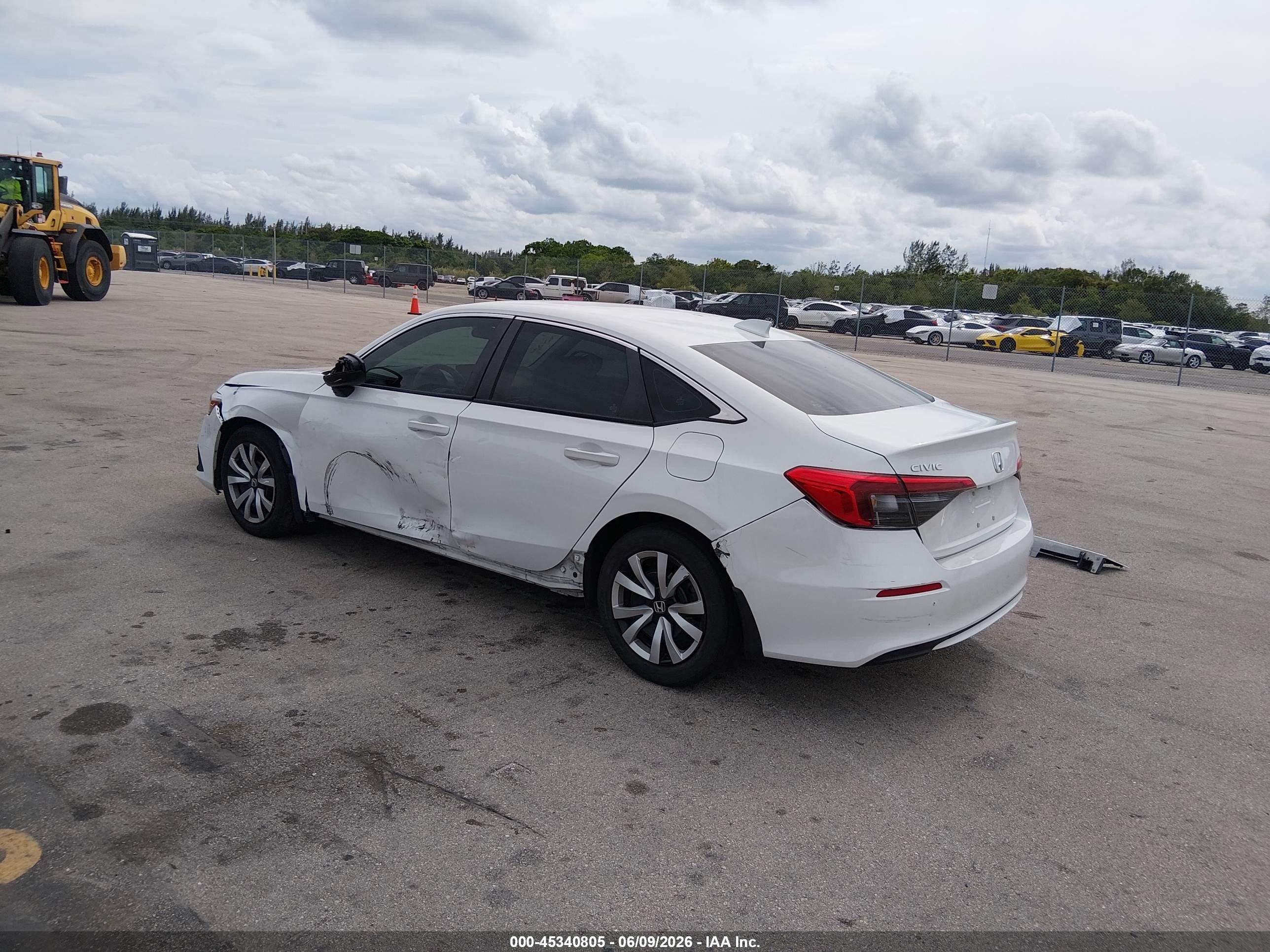 2023 Honda Civic Lx Белый vin: 2HGFE2F23PH533144