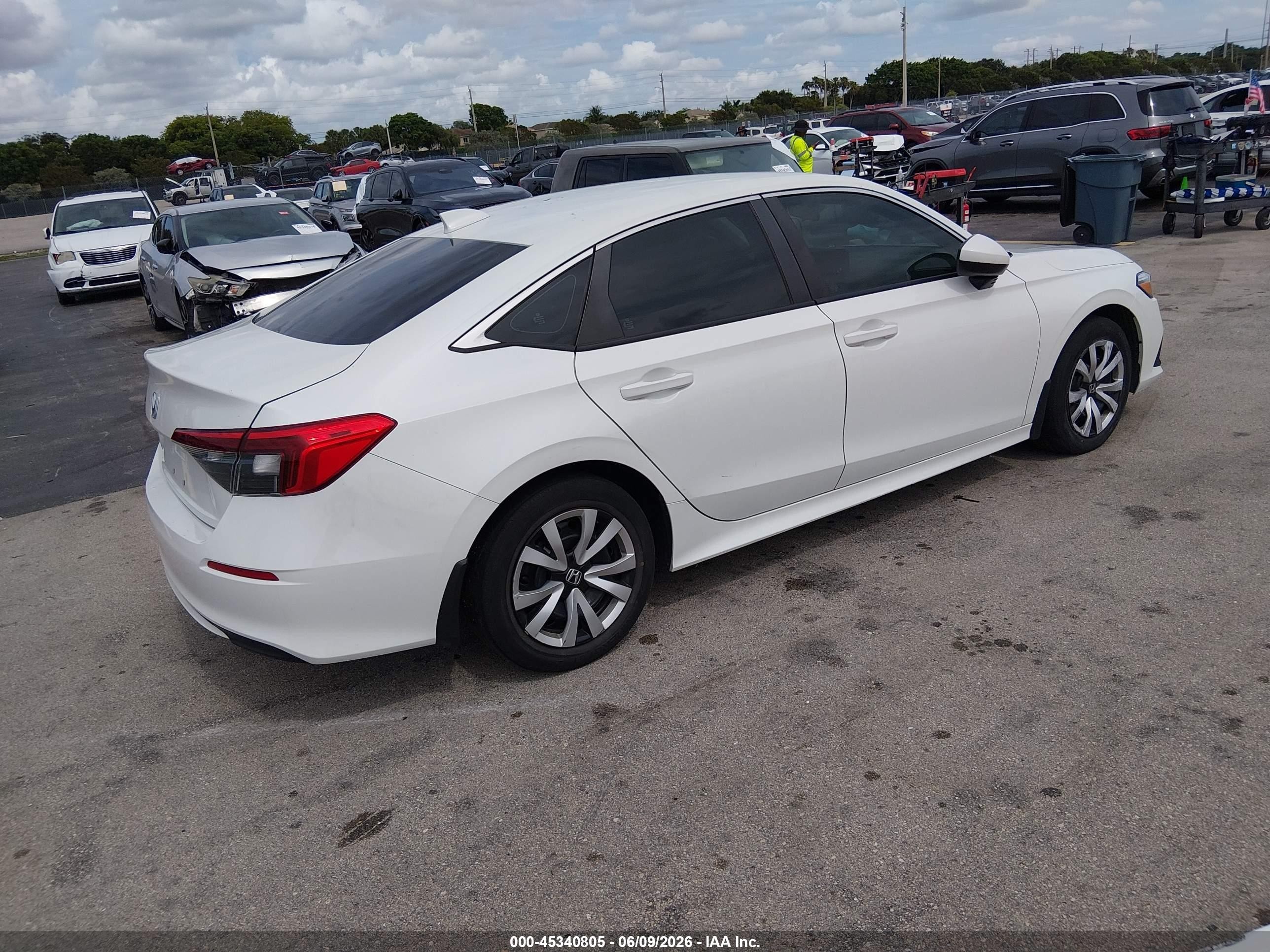 2023 Honda Civic Lx Белый vin: 2HGFE2F23PH533144