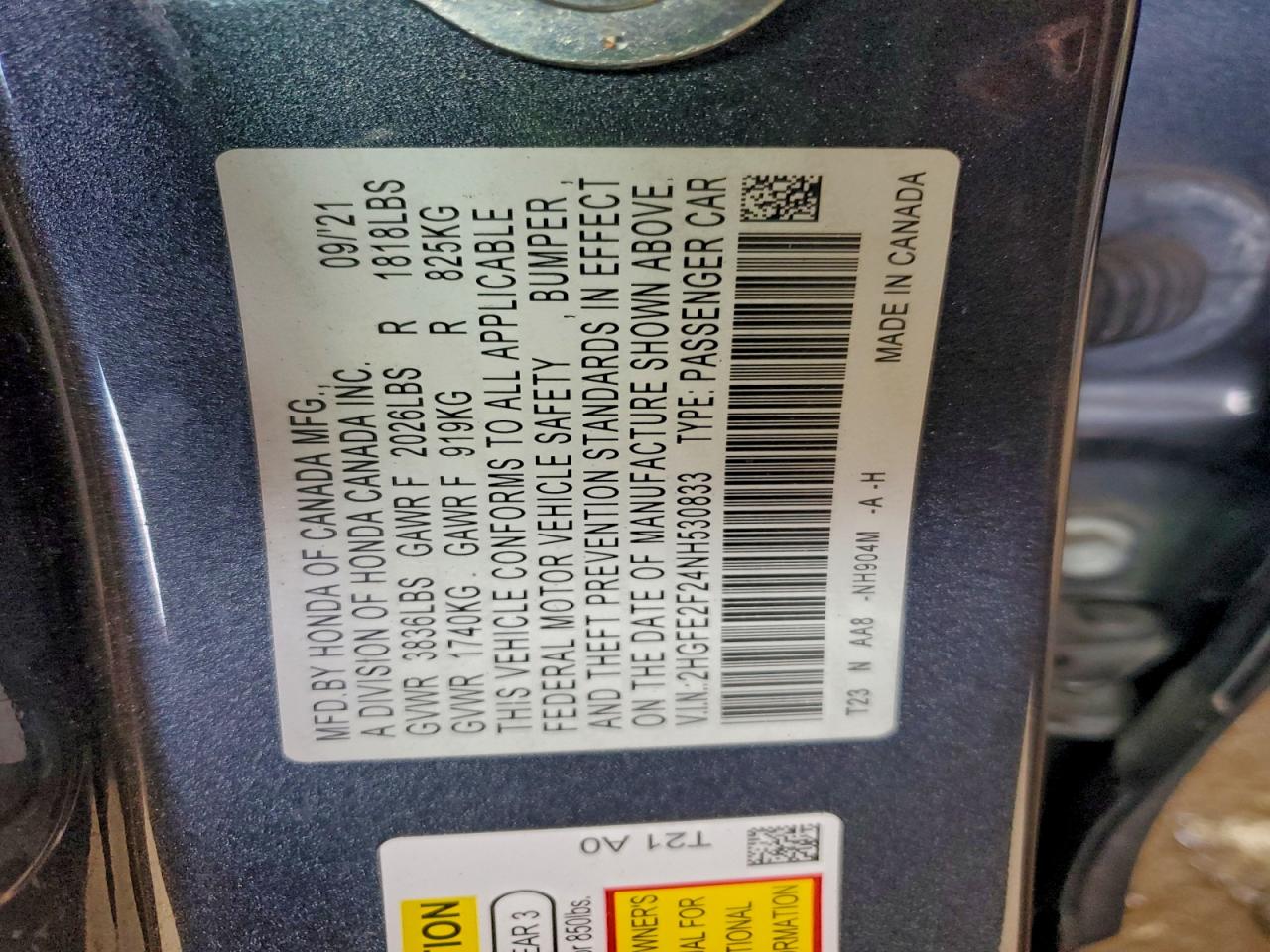 2022 Honda Civic Lx Gray vin: 2HGFE2F24NH530833