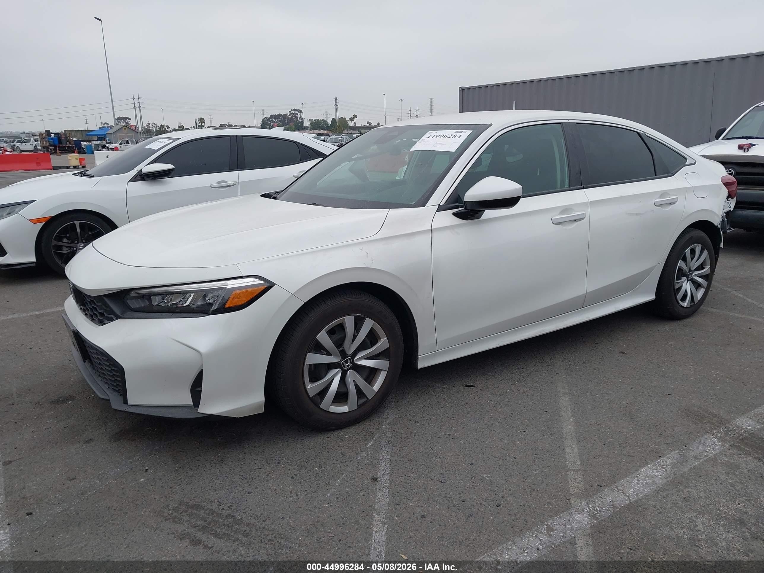 2025 Honda Civic Lx White vin: 2HGFE2F24SH514644