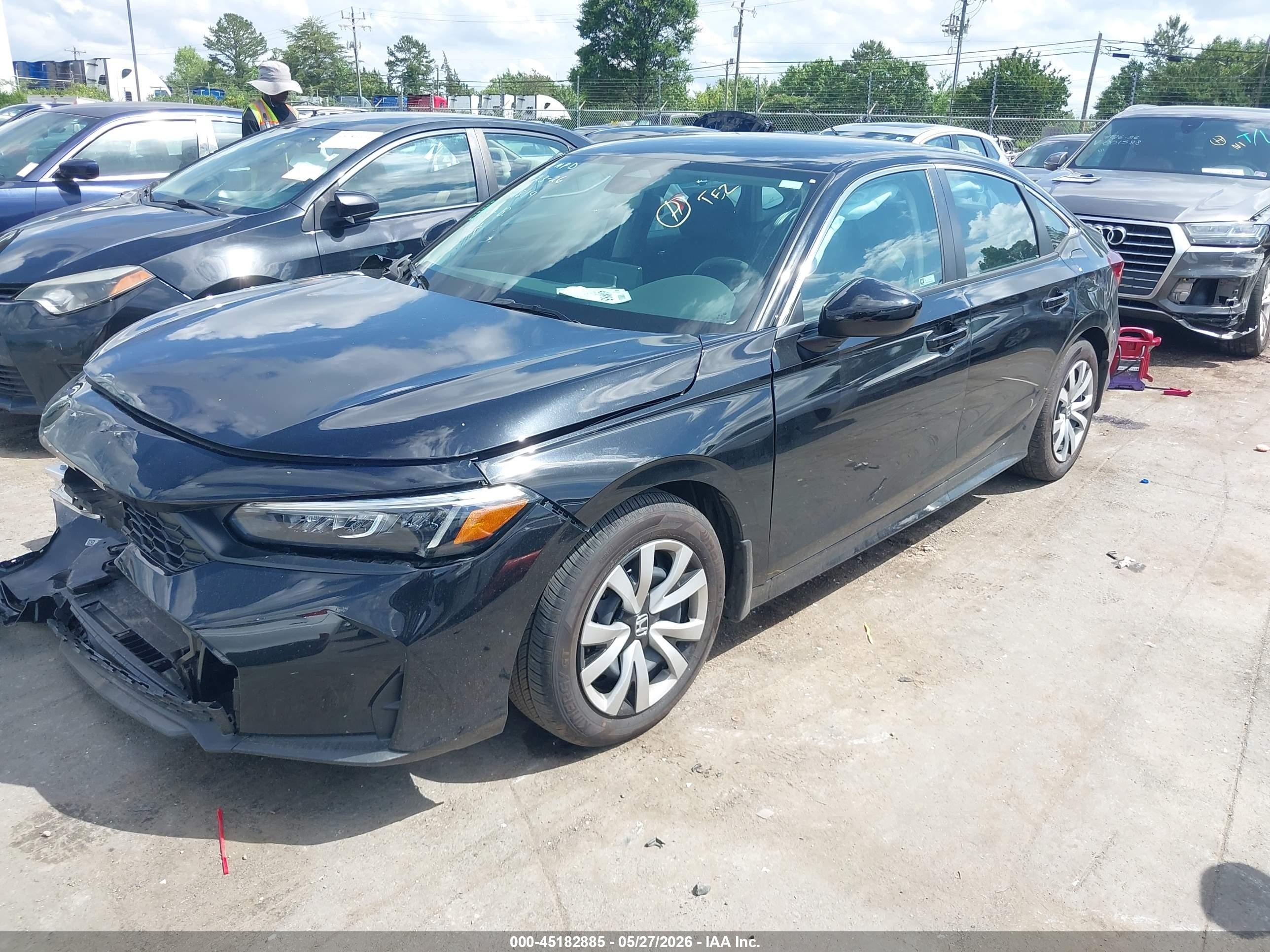 2025 Honda Civic Lx Black vin: 2HGFE2F26SH596814
