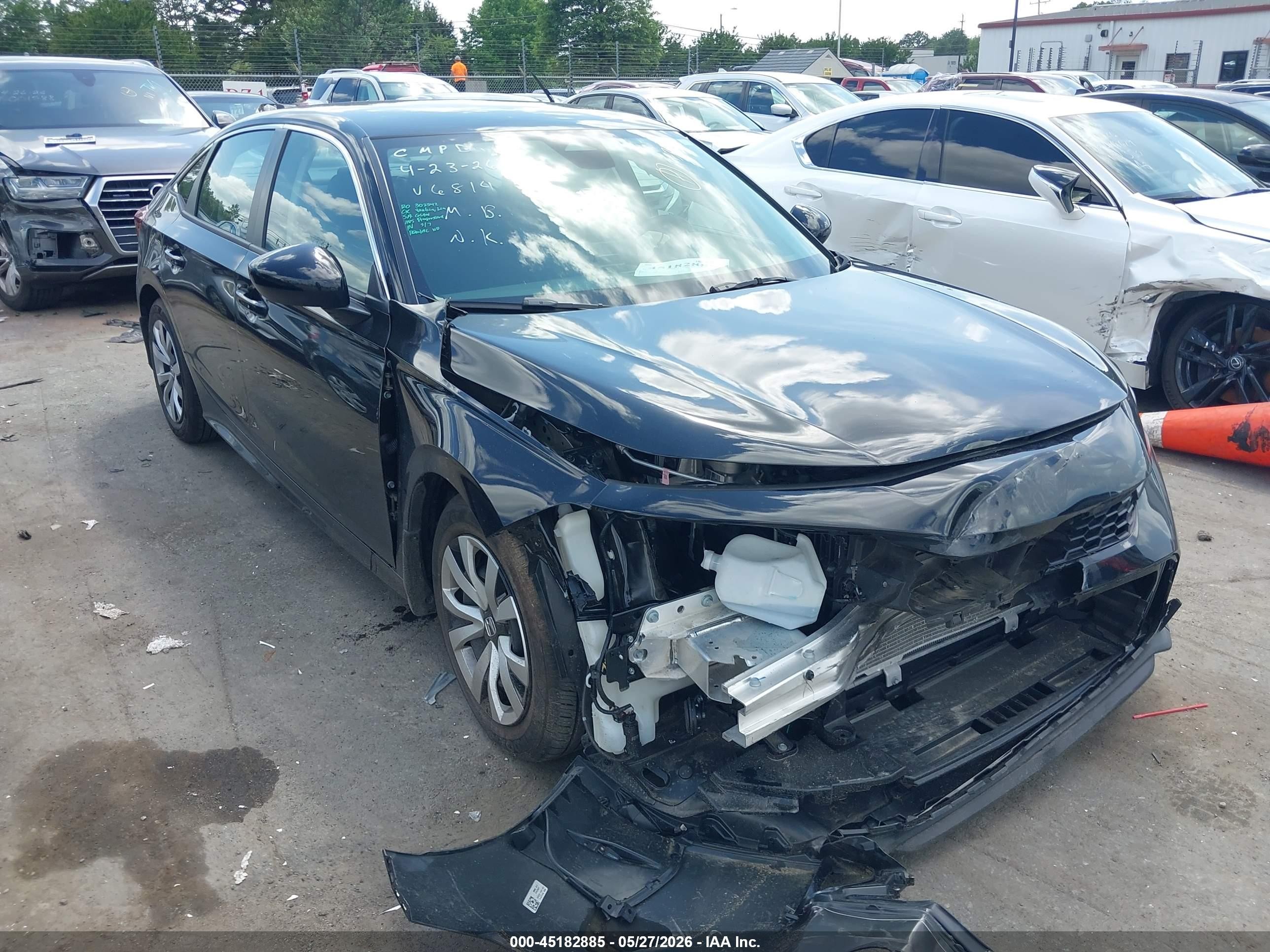 2025 Honda Civic Lx Black vin: 2HGFE2F26SH596814