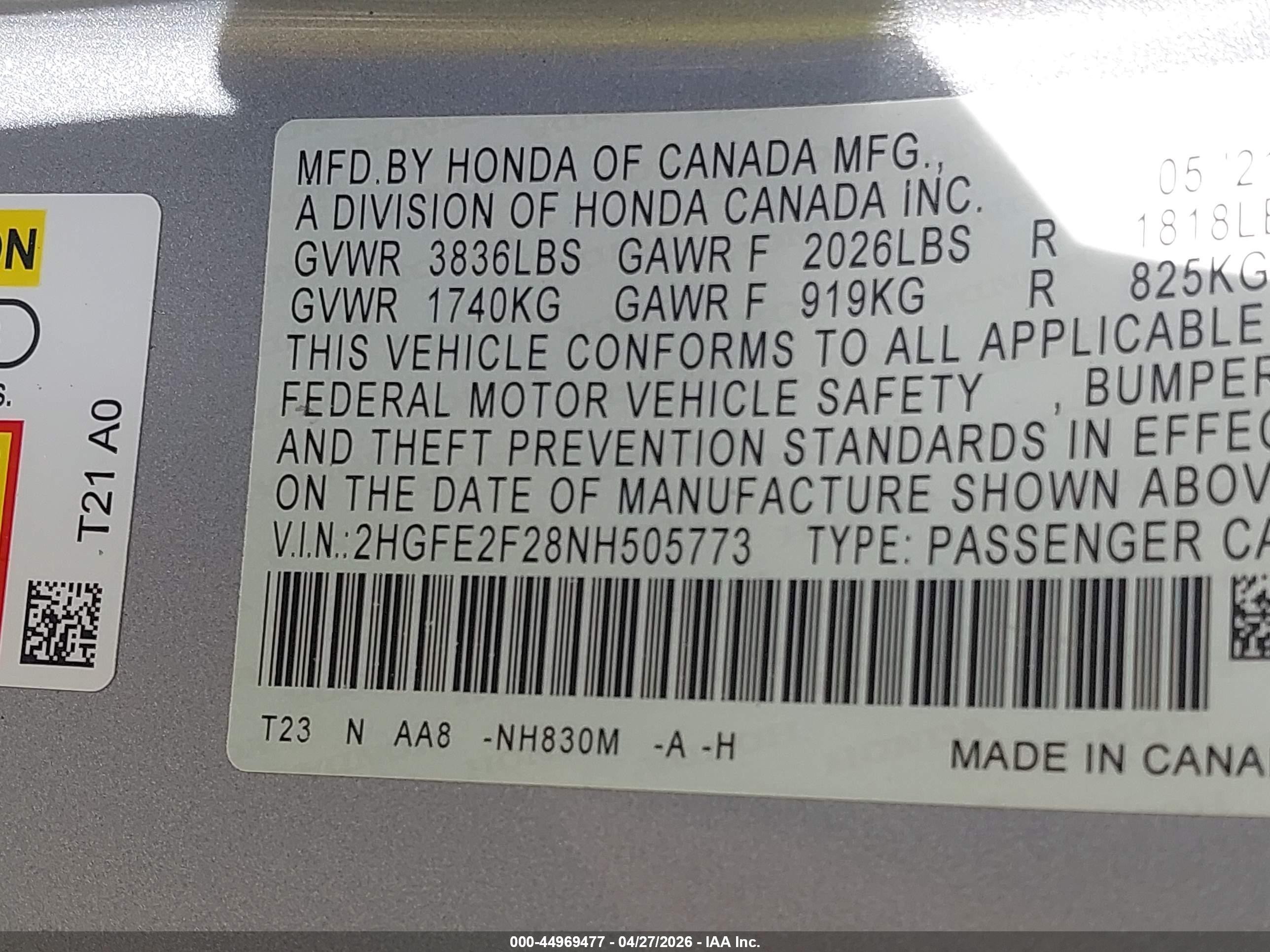 2022 Honda Civic Lx Silver vin: 2HGFE2F28NH505773