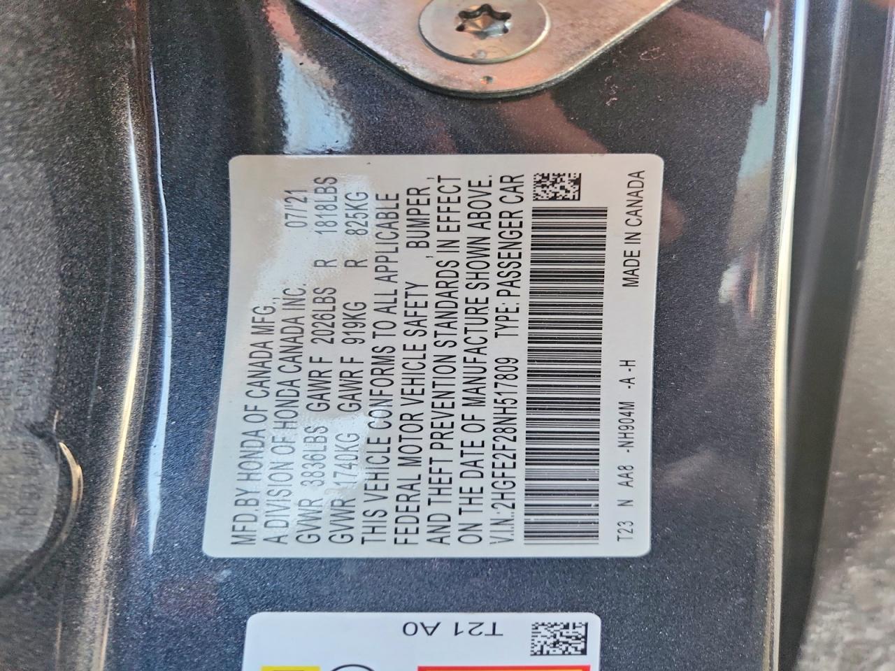2022 Honda Civic Lx Gray vin: 2HGFE2F28NH517809