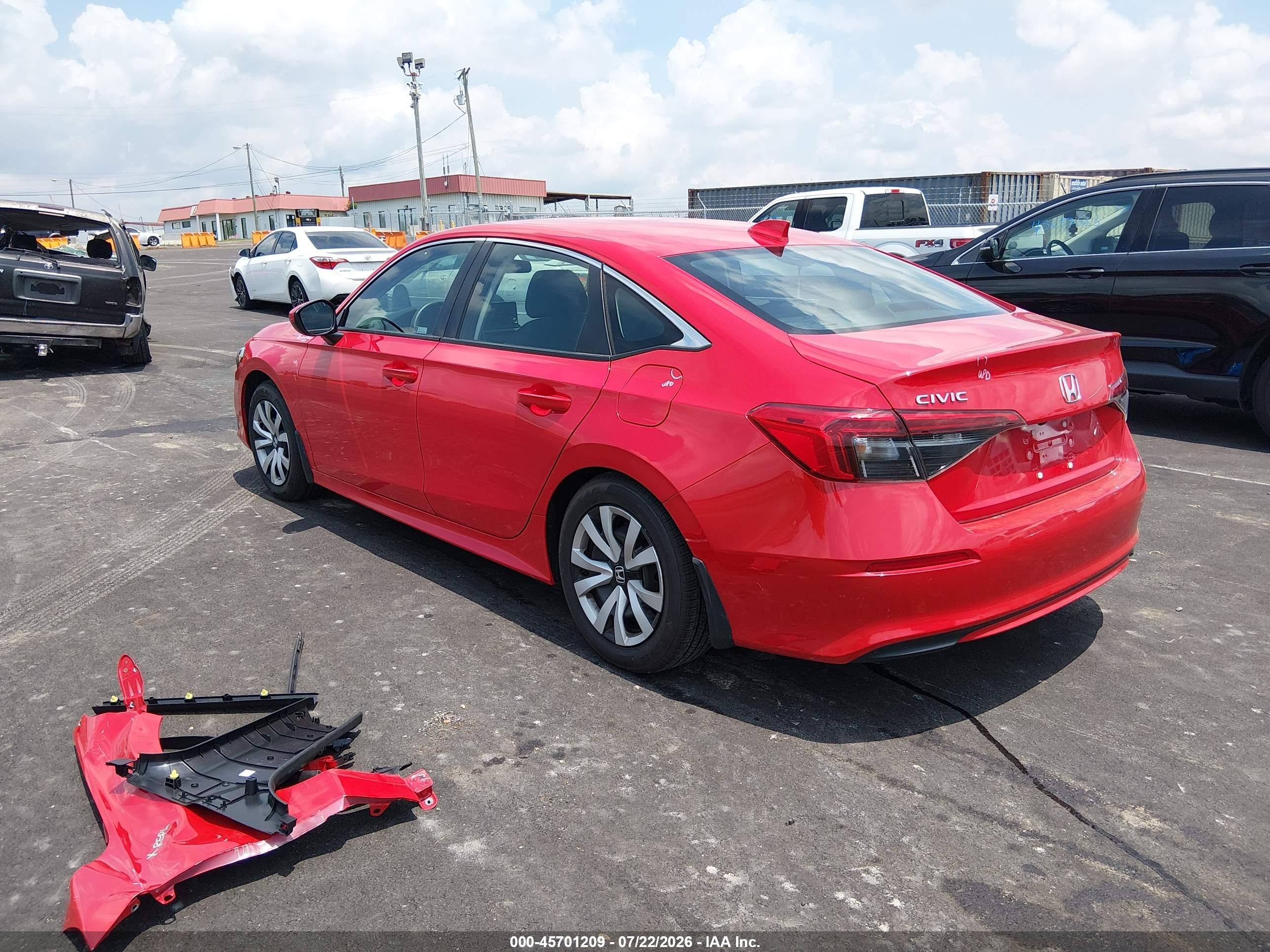 2023 Honda Civic Lx Red vin: 2HGFE2F28PH554541
