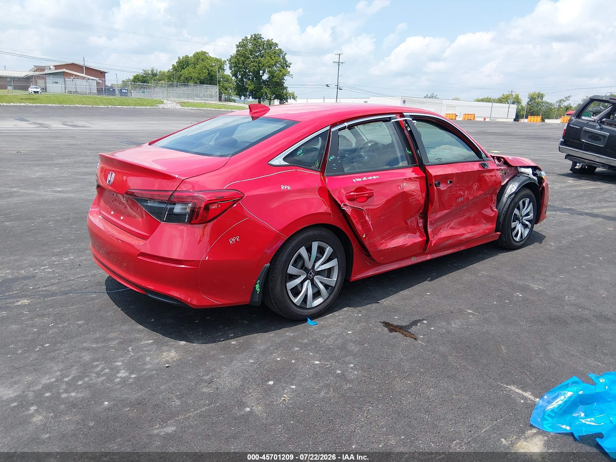 2023 Honda Civic Lx Red vin: 2HGFE2F28PH554541
