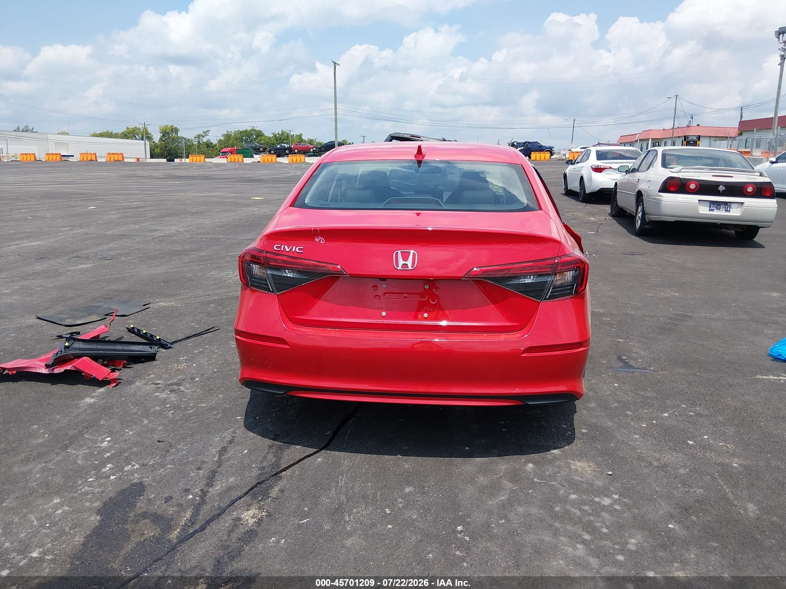 2023 Honda Civic Lx Red vin: 2HGFE2F28PH554541