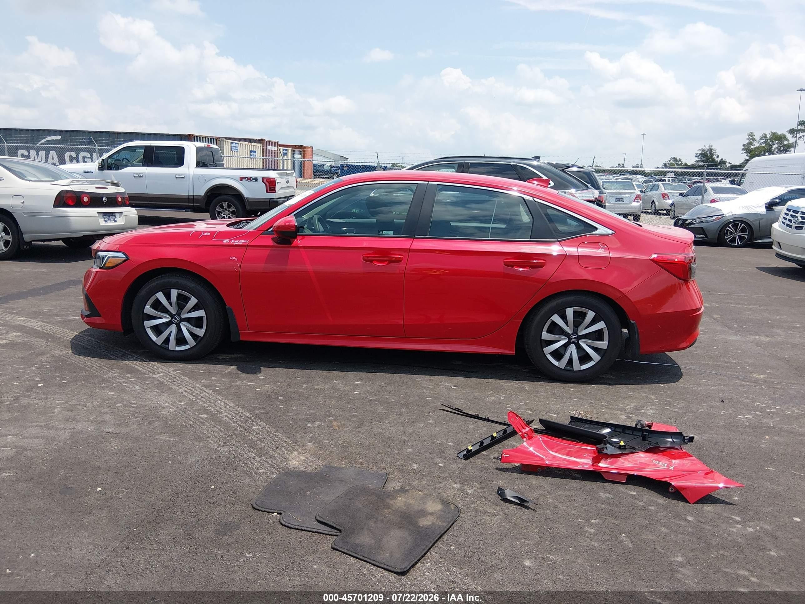 2023 Honda Civic Lx Red vin: 2HGFE2F28PH554541