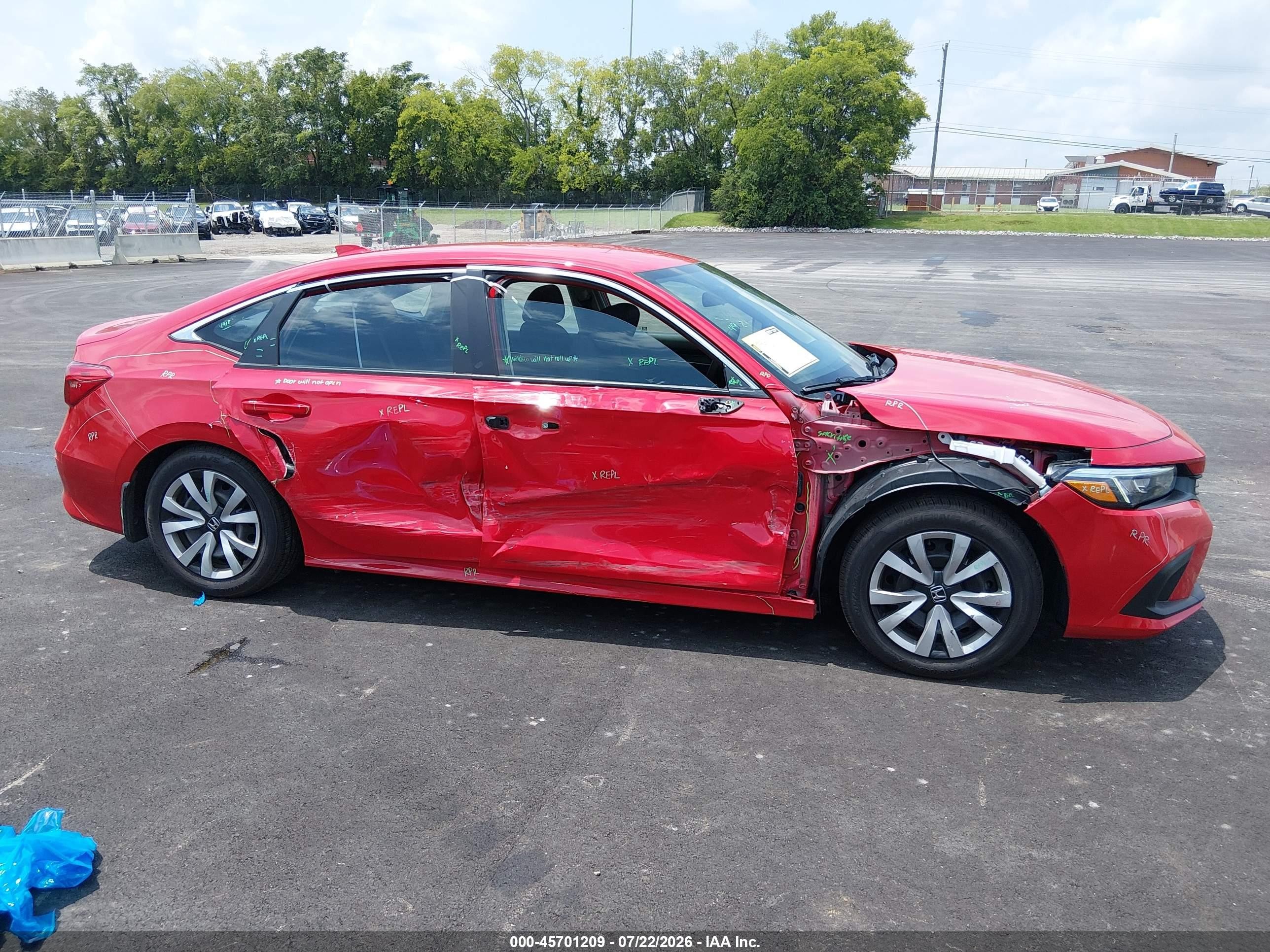 2023 Honda Civic Lx Red vin: 2HGFE2F28PH554541