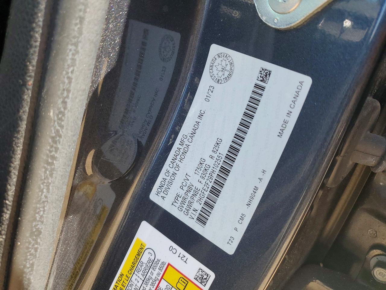 2023 Honda Civic Lx Charcoal vin: 2HGFE2F29PH102551