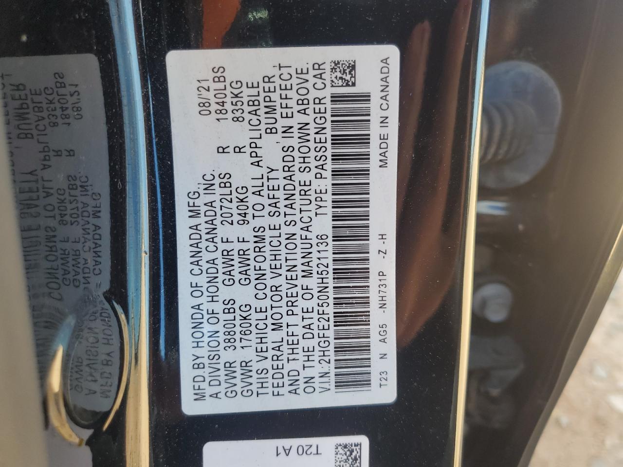 2022 Honda Civic Sport Черный vin: 2HGFE2F50NH521136