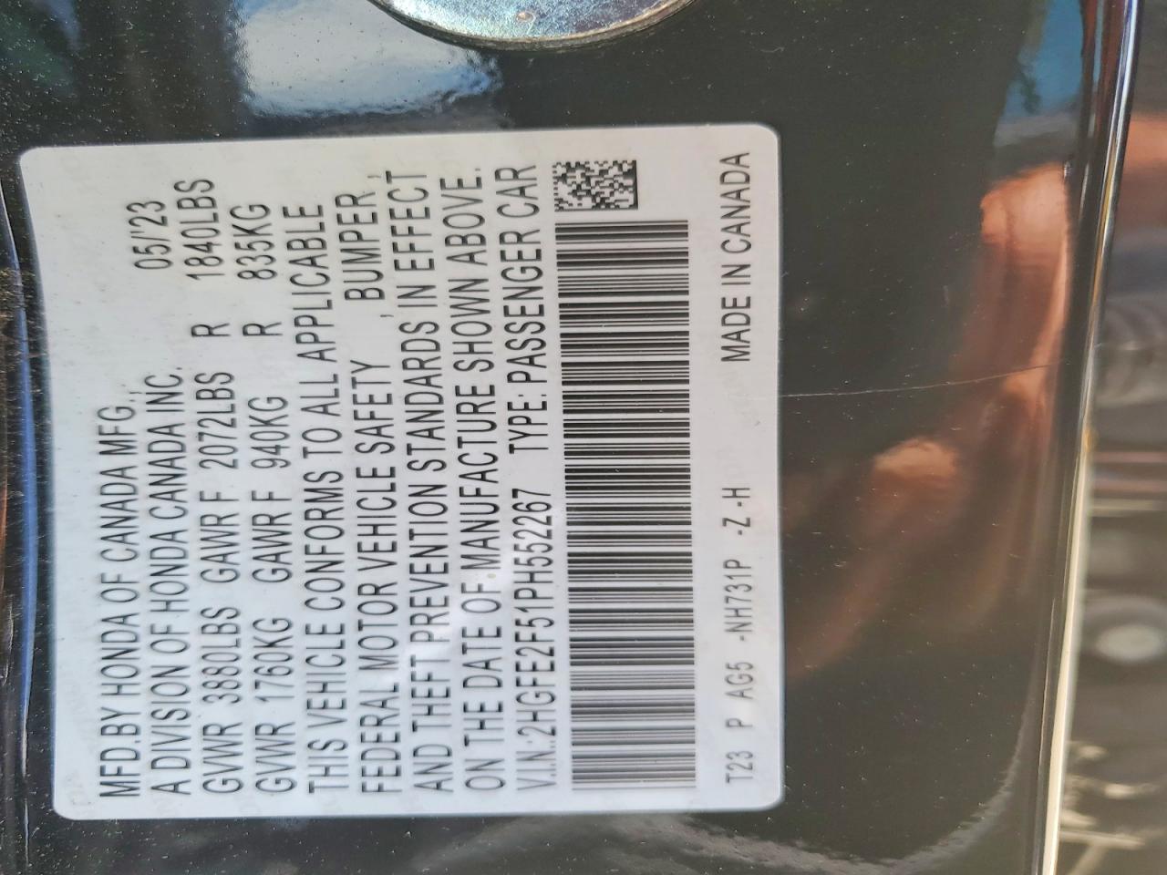 2023 Honda Civic Sport Black vin: 2HGFE2F51PH552267