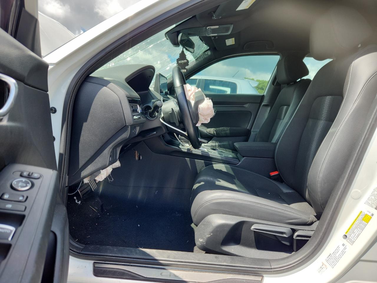2023 Honda Civic Sport White vin: 2HGFE2F52PH542878 Damage: Airbag - Front Left, Deployed, Replacement Required