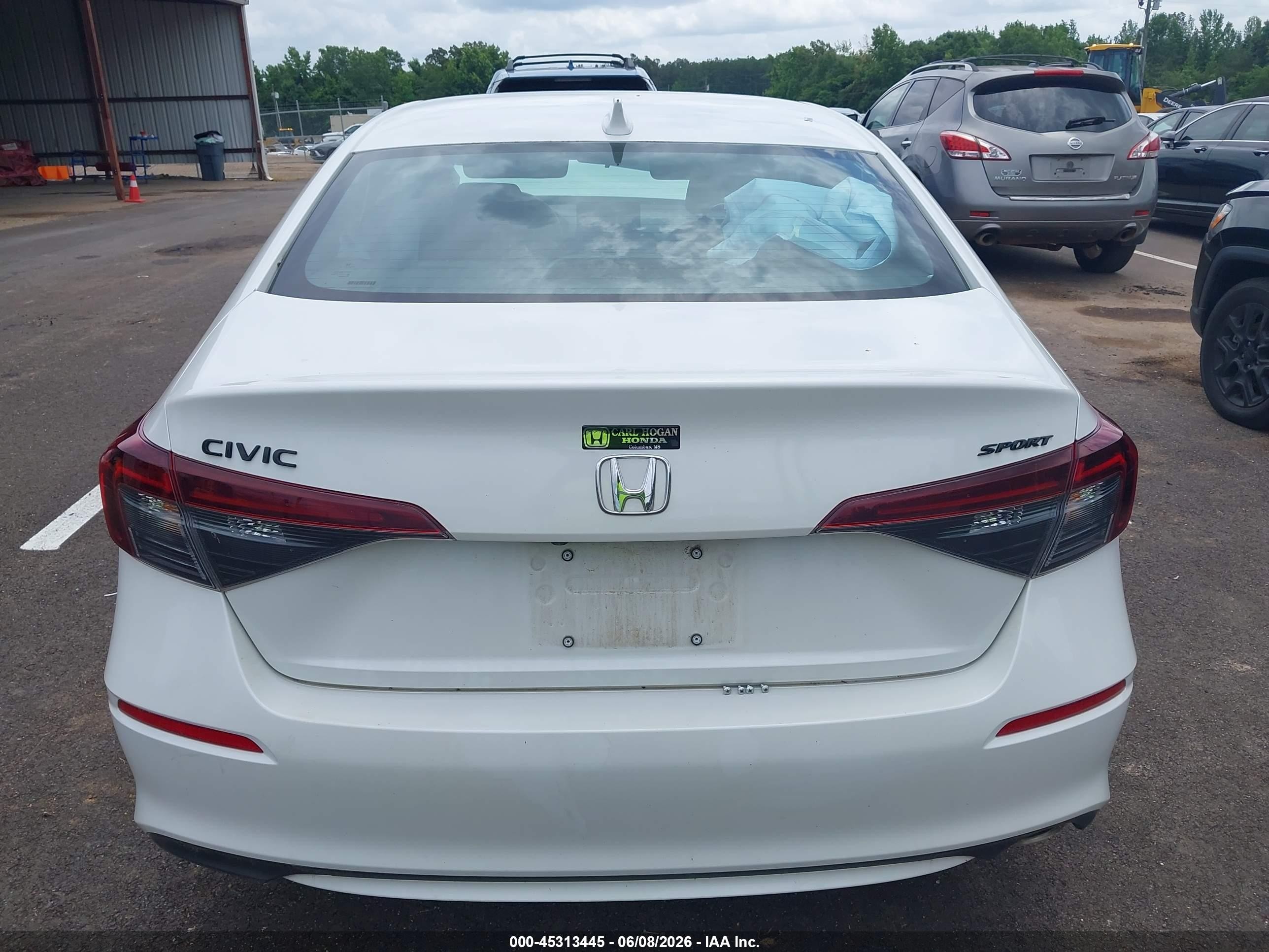 2026 Honda Civic Sport White vin: 2HGFE2F52TH503069