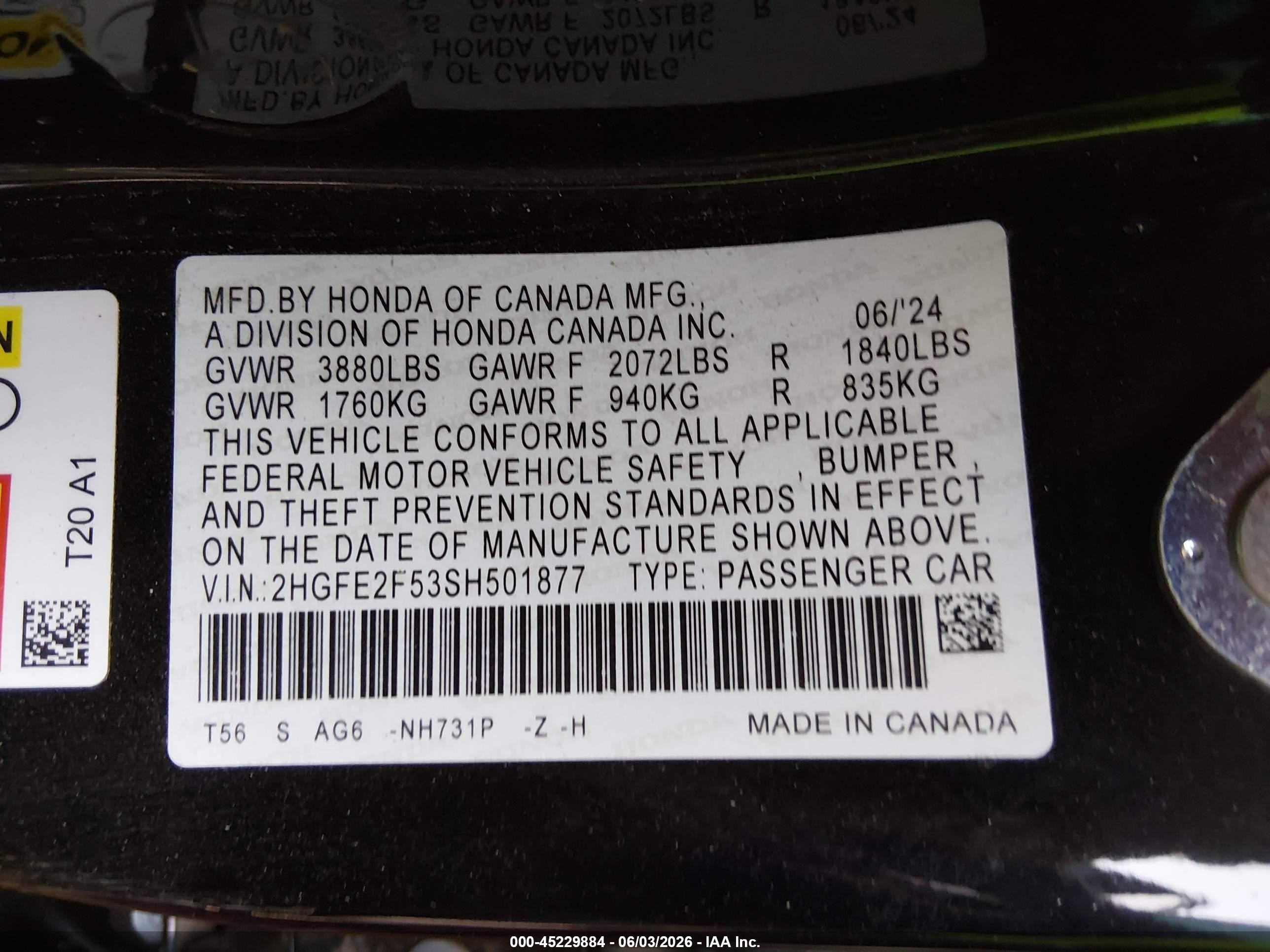 2025 Honda Civic Sport Black vin: 2HGFE2F53SH501877