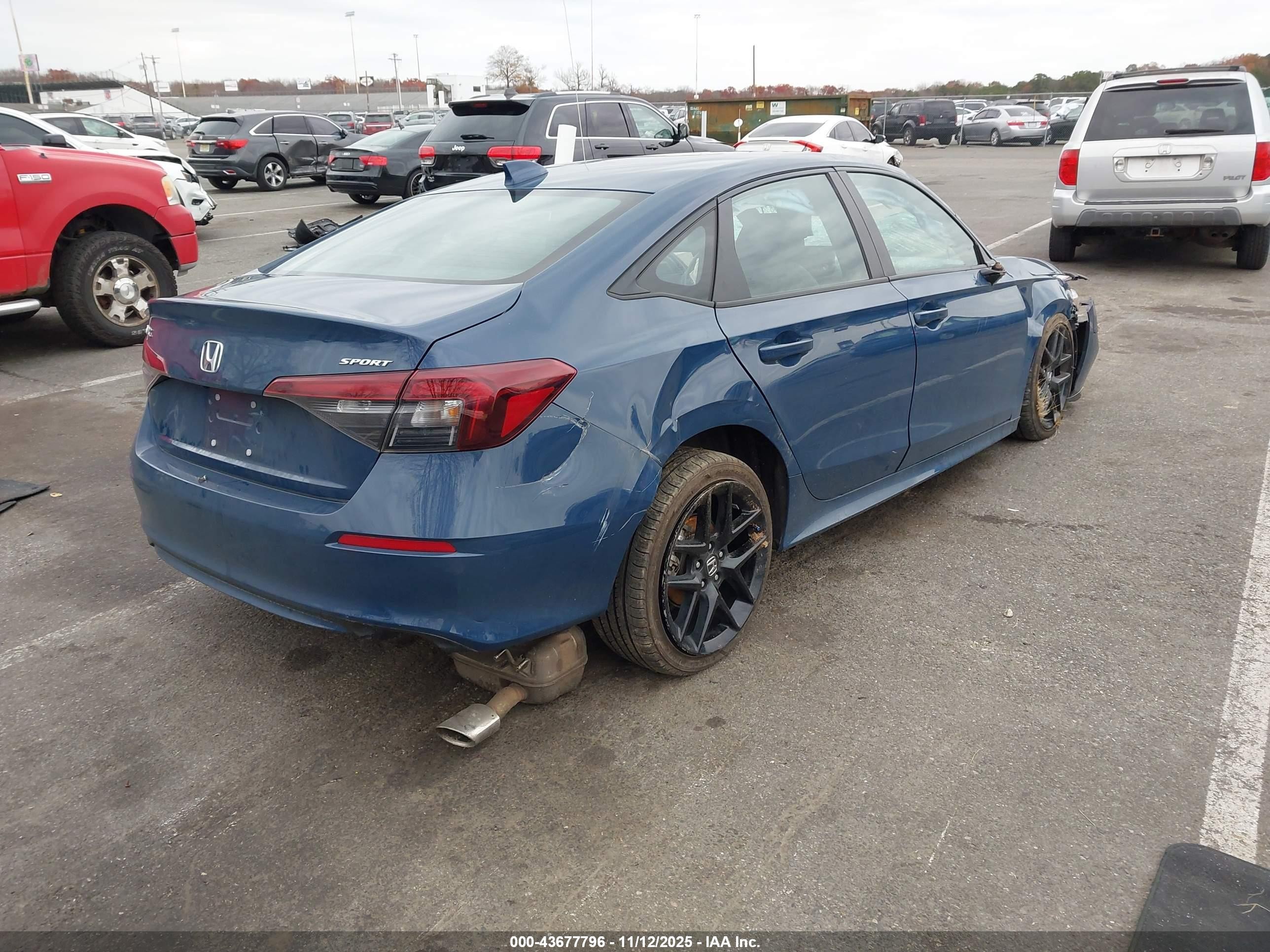 2025 Honda Civic Sport Синий vin: 2HGFE2F54SH553907