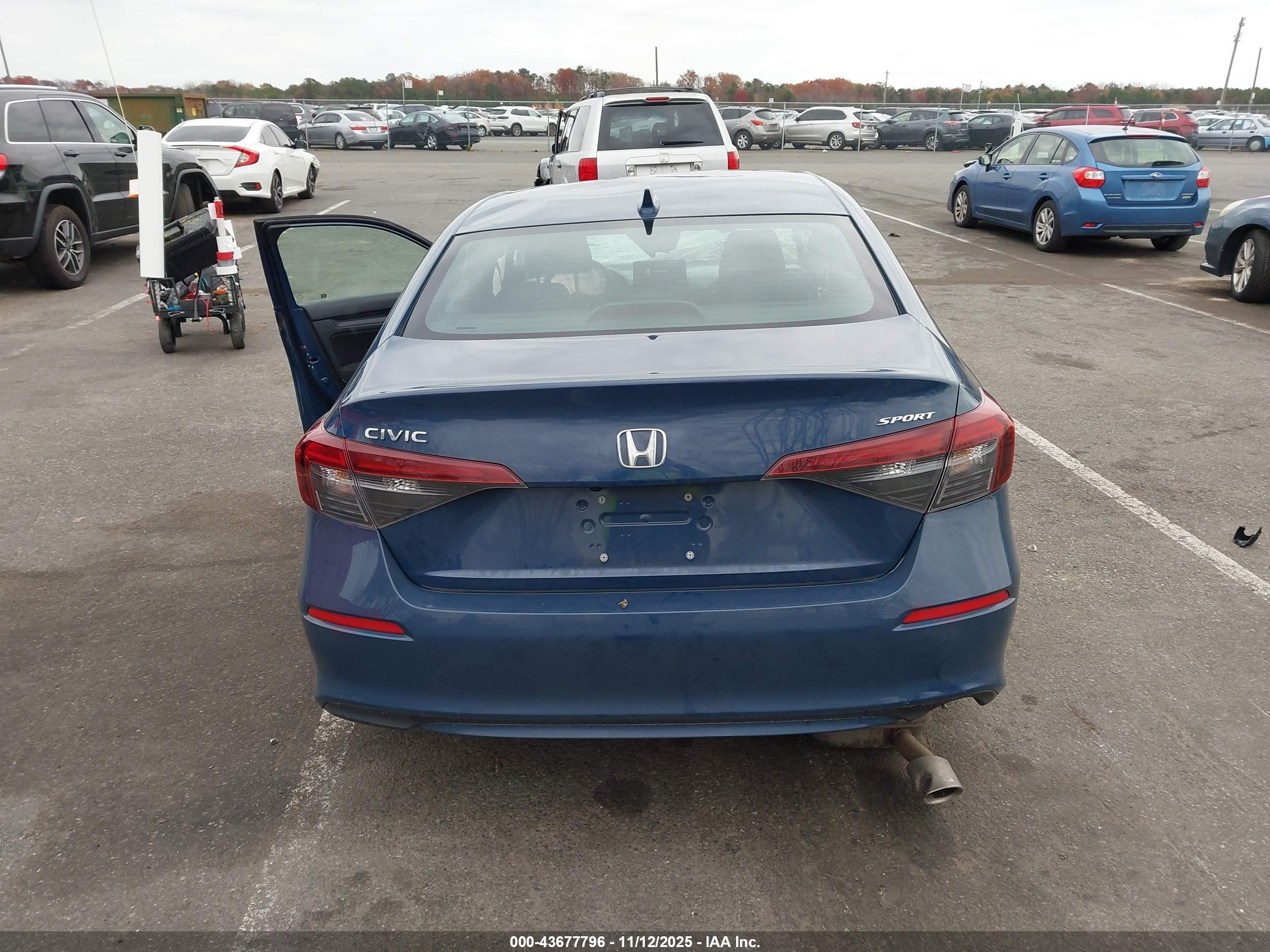 2025 Honda Civic Sport Синий vin: 2HGFE2F54SH553907
