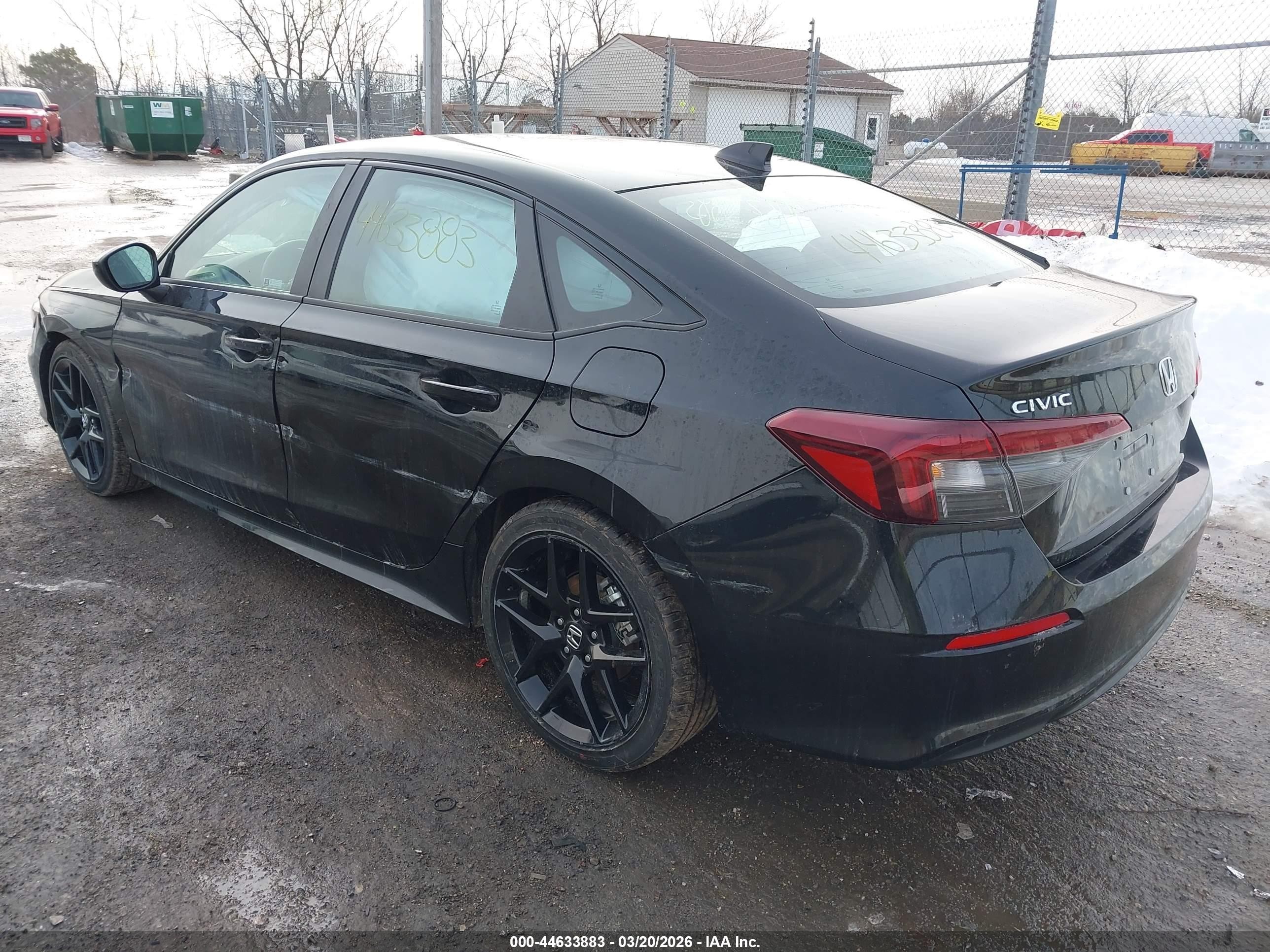 2025 Honda Civic Sport Черный vin: 2HGFE2F56SH601326