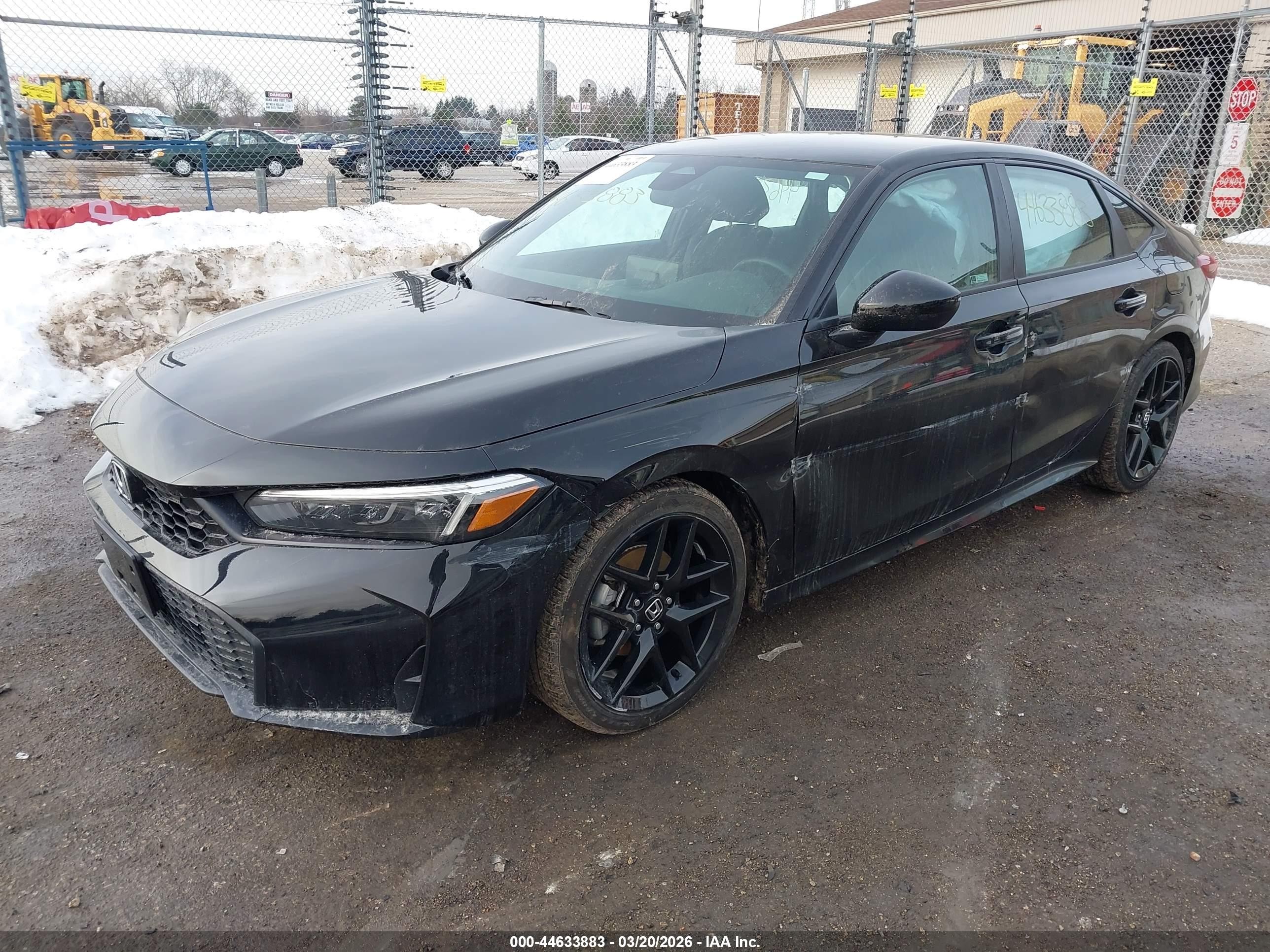 2025 Honda Civic Sport Черный vin: 2HGFE2F56SH601326