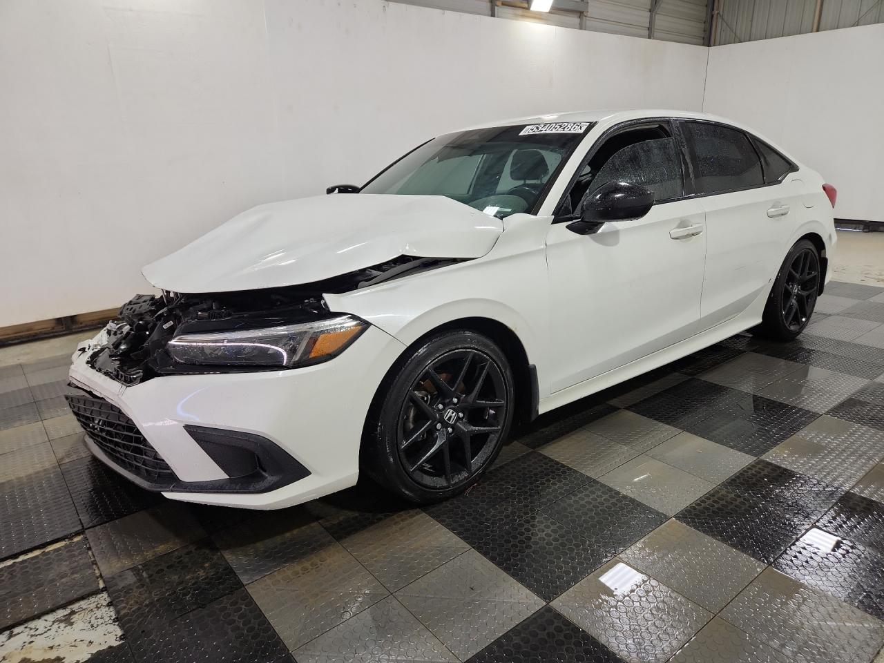 2022 Honda Civic Sport White vin: 2HGFE2F57NH517522 Damage: Left Head Lamp, Broken, Replacement Required