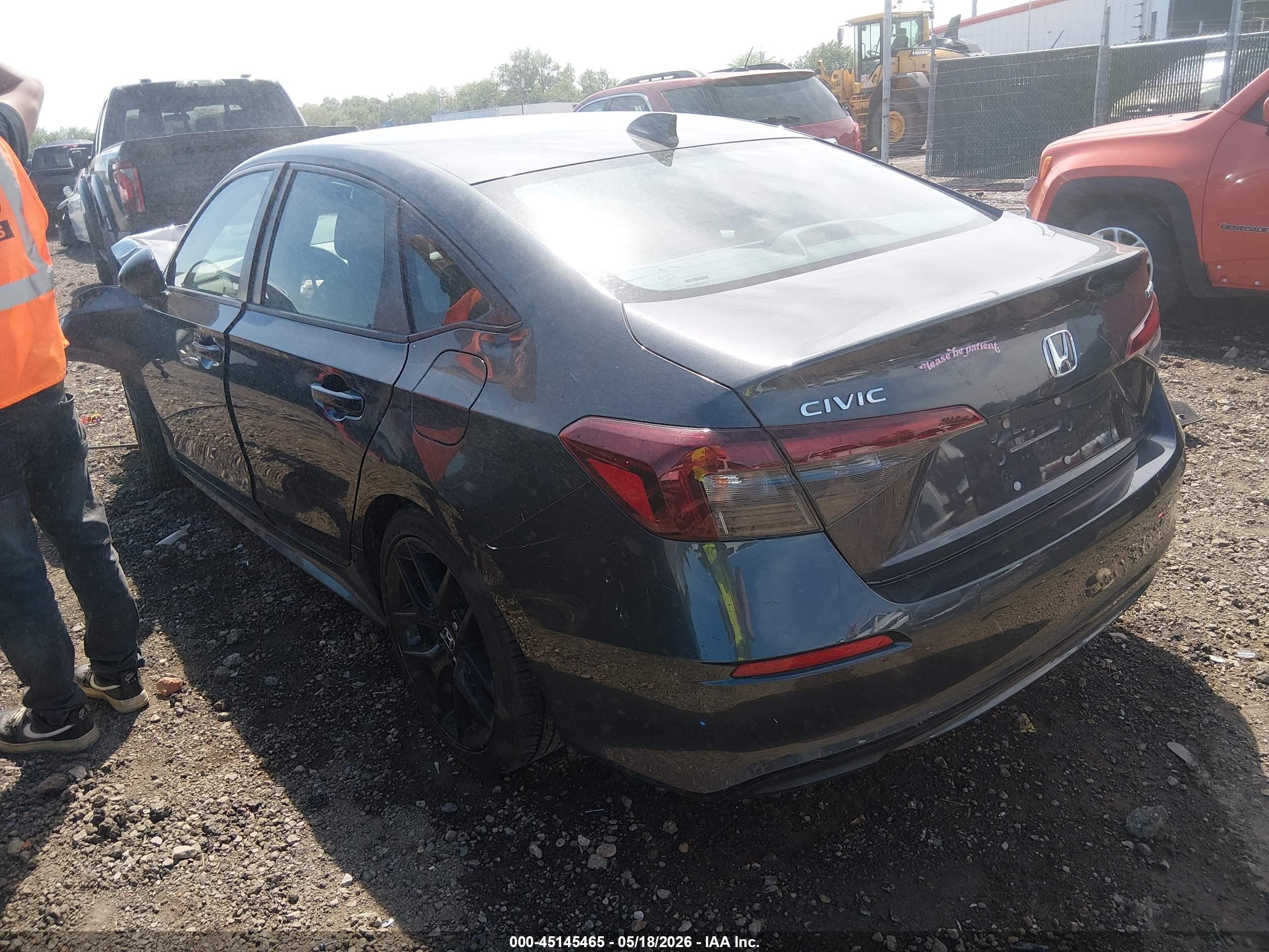 2025 Honda Civic Sport Black vin: 2HGFE2F57SH548507