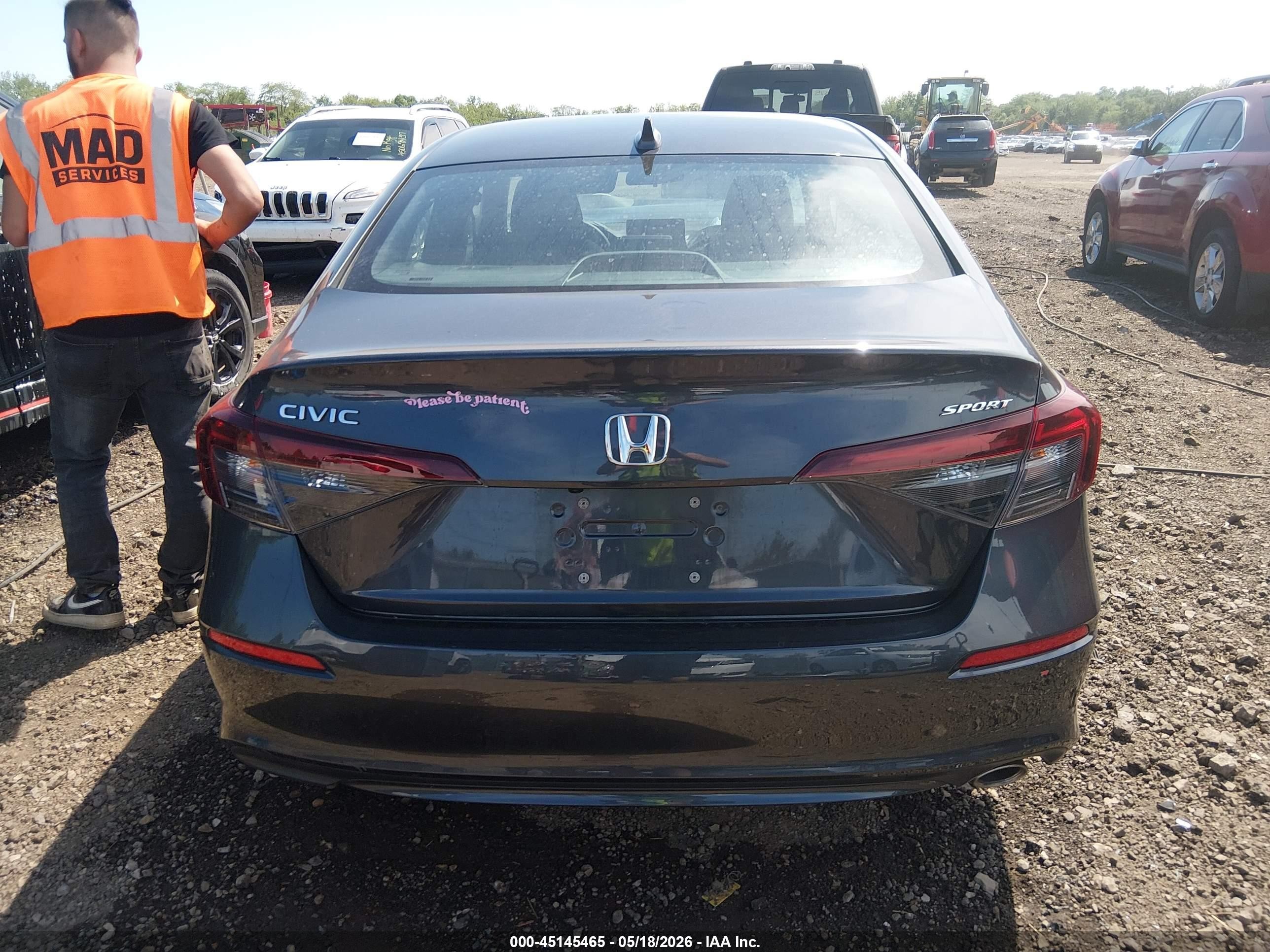 2025 Honda Civic Sport Black vin: 2HGFE2F57SH548507
