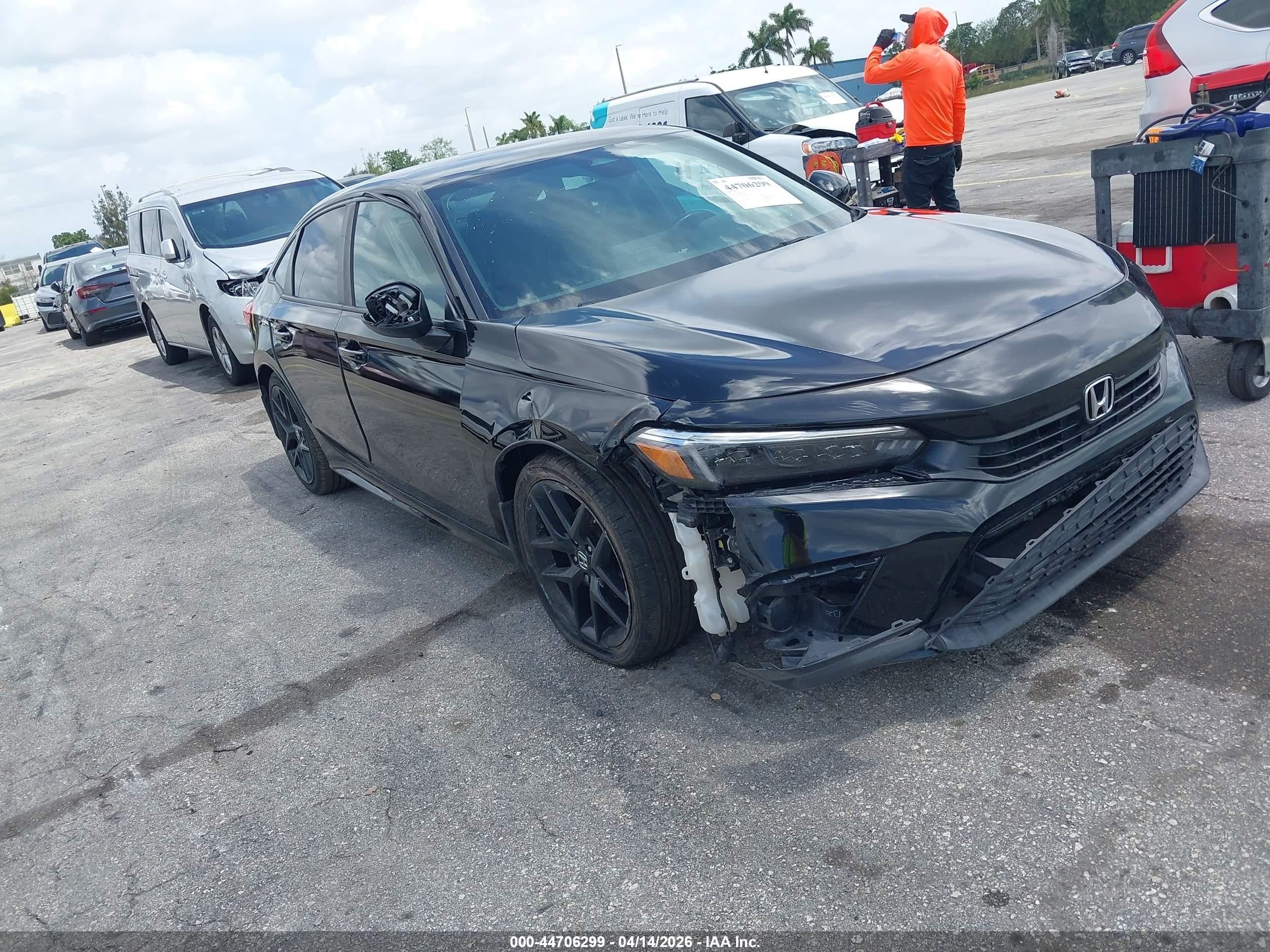 2023 Honda Civic Sport Черный vin: 2HGFE2F58PH527835