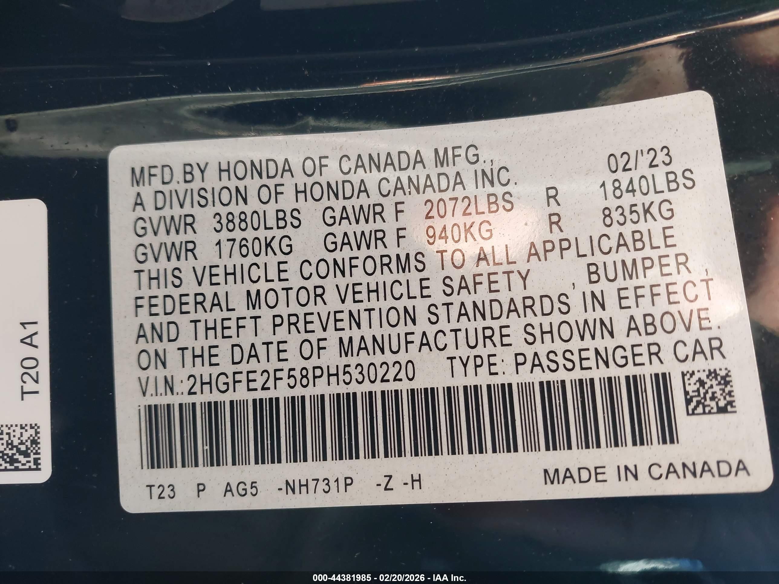 2023 Honda Civic Sport Черный vin: 2HGFE2F58PH530220