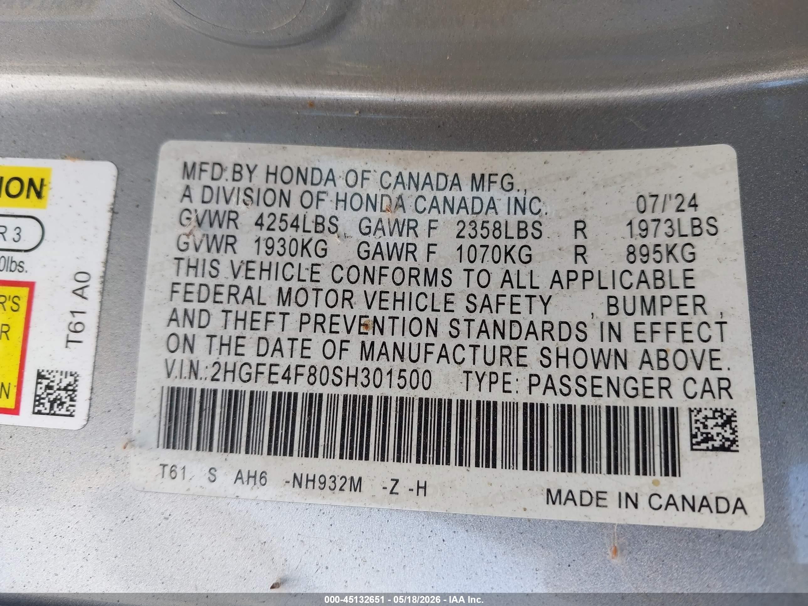 2025 Honda Civic Hybrid Silver vin: 2HGFE4F80SH301500