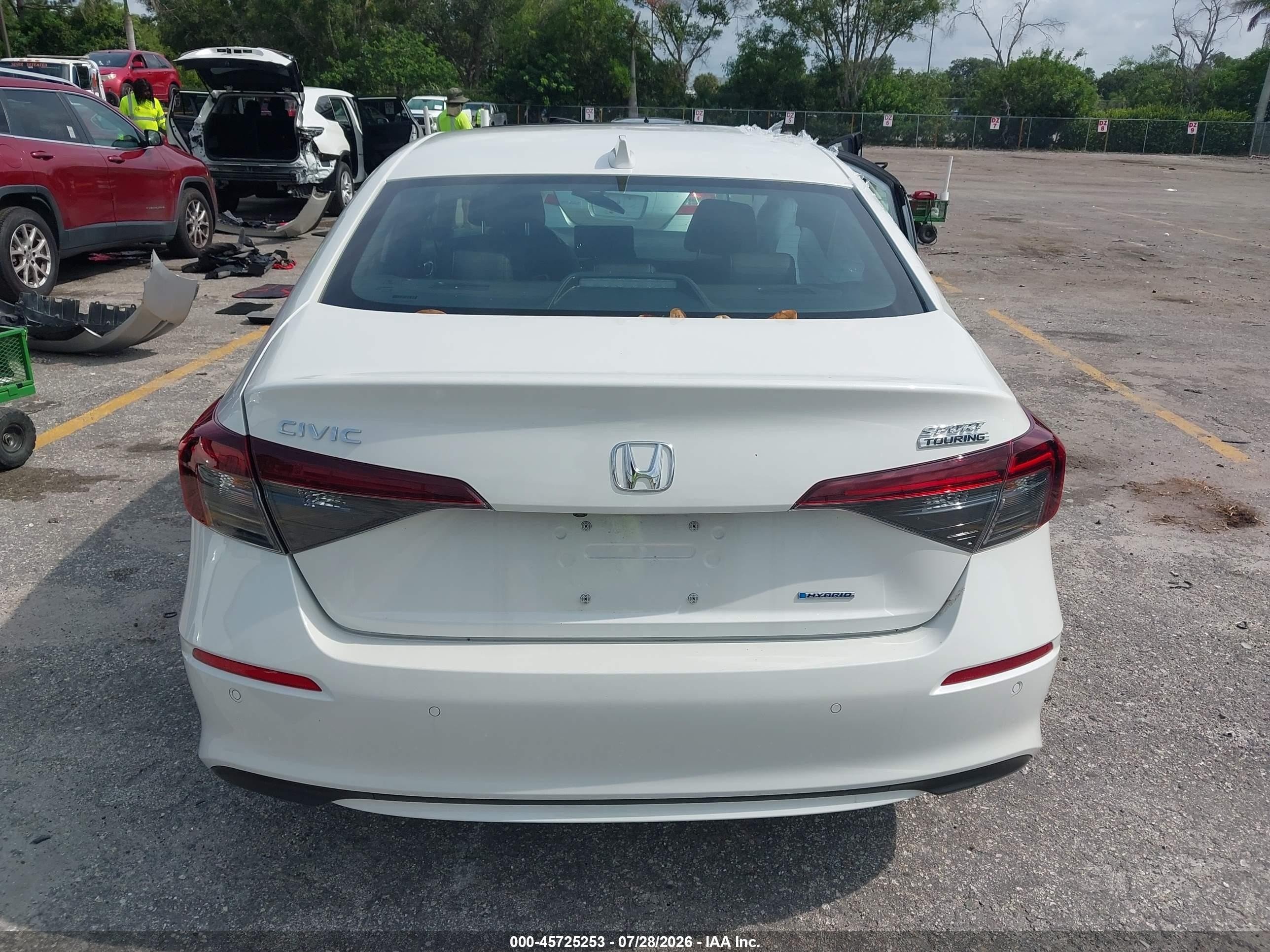 2025 Honda Civic Hybrid Sport/sport Touring Белый vin: 2HGFE4F81SH342847