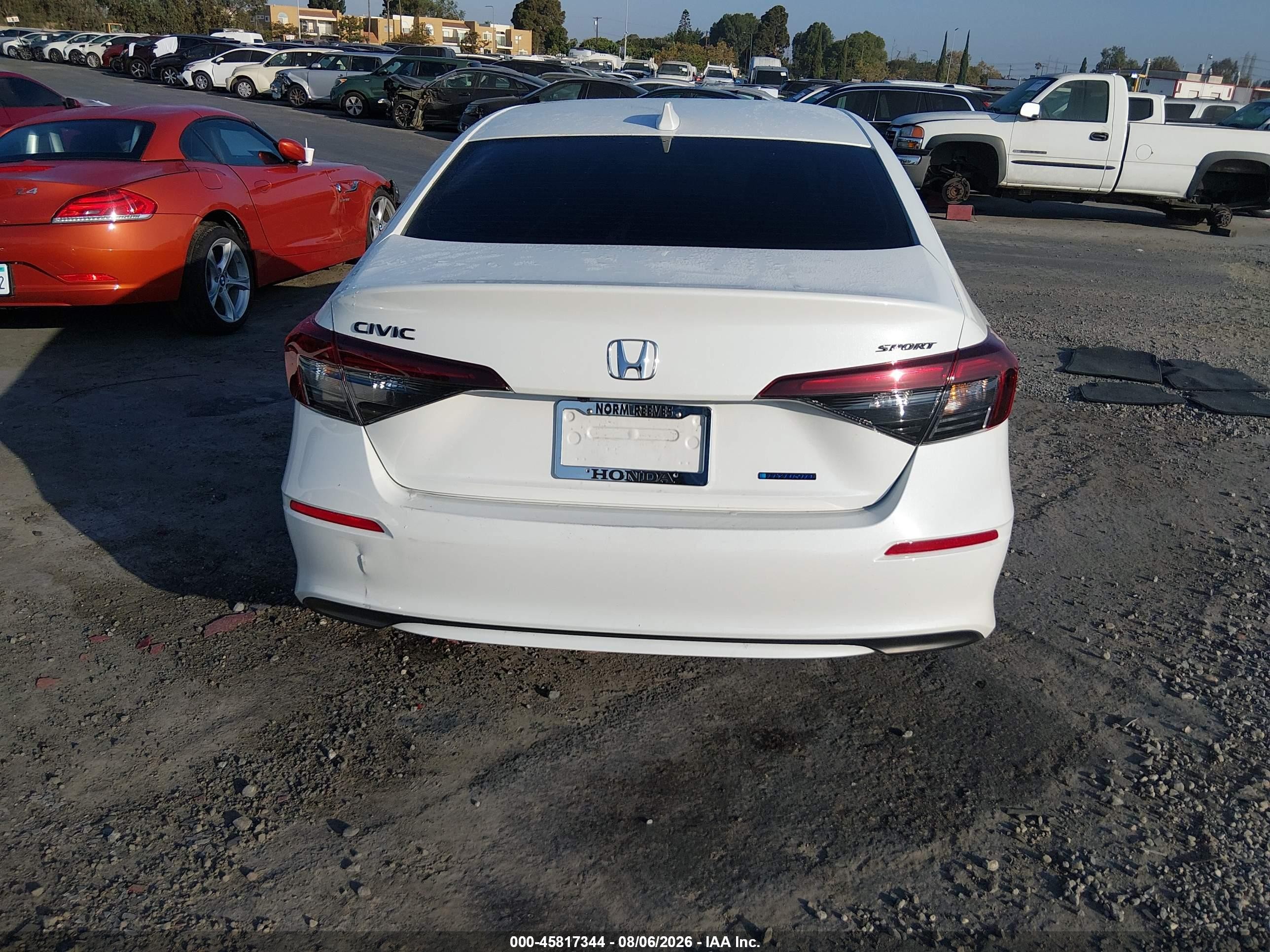 2026 Honda Civic Hybrid Sport/sport Touring White vin: 2HGFE4F86TH314804