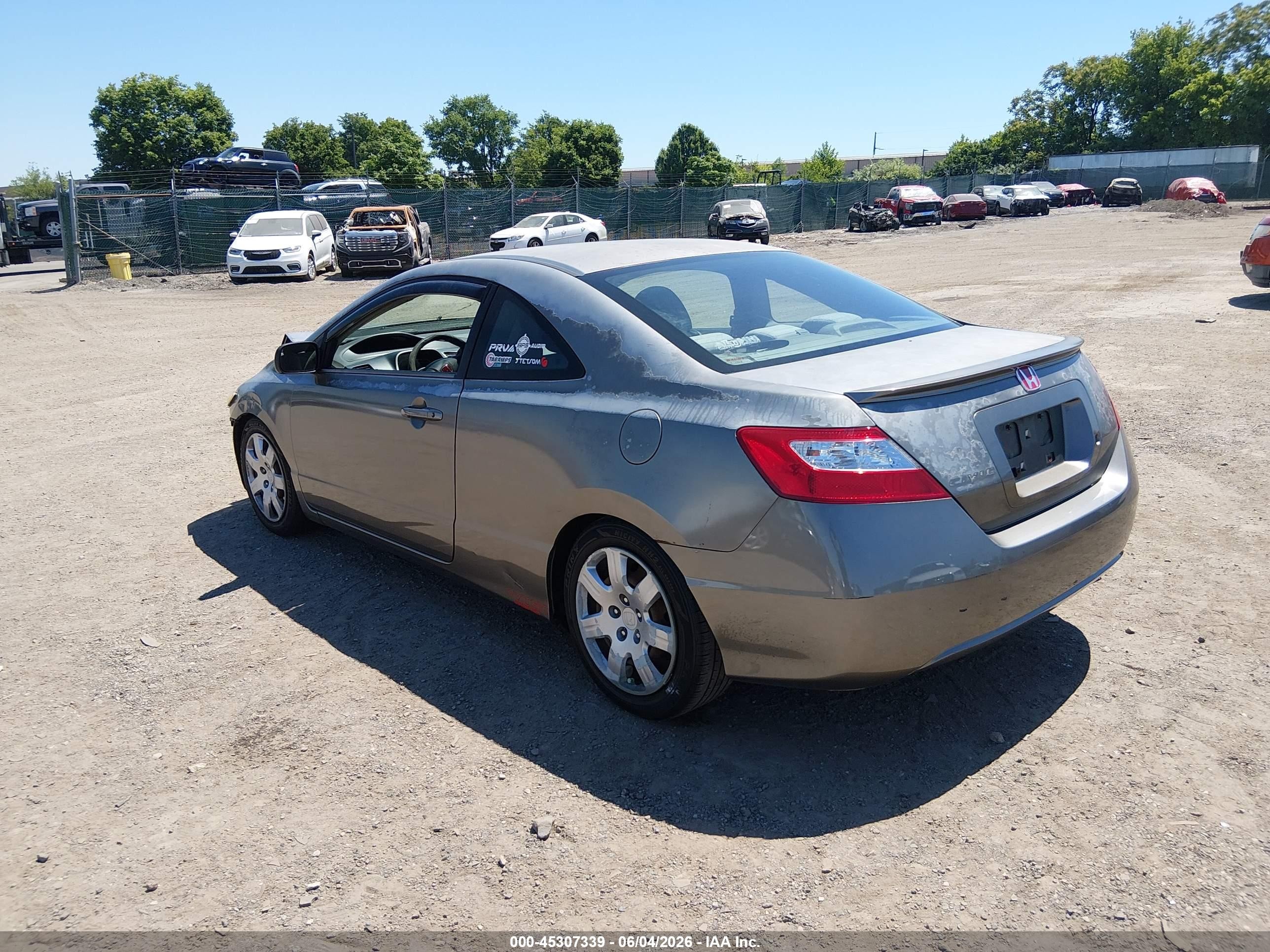 2006 Honda Civic Lx Gray vin: 2HGFG11606H551288