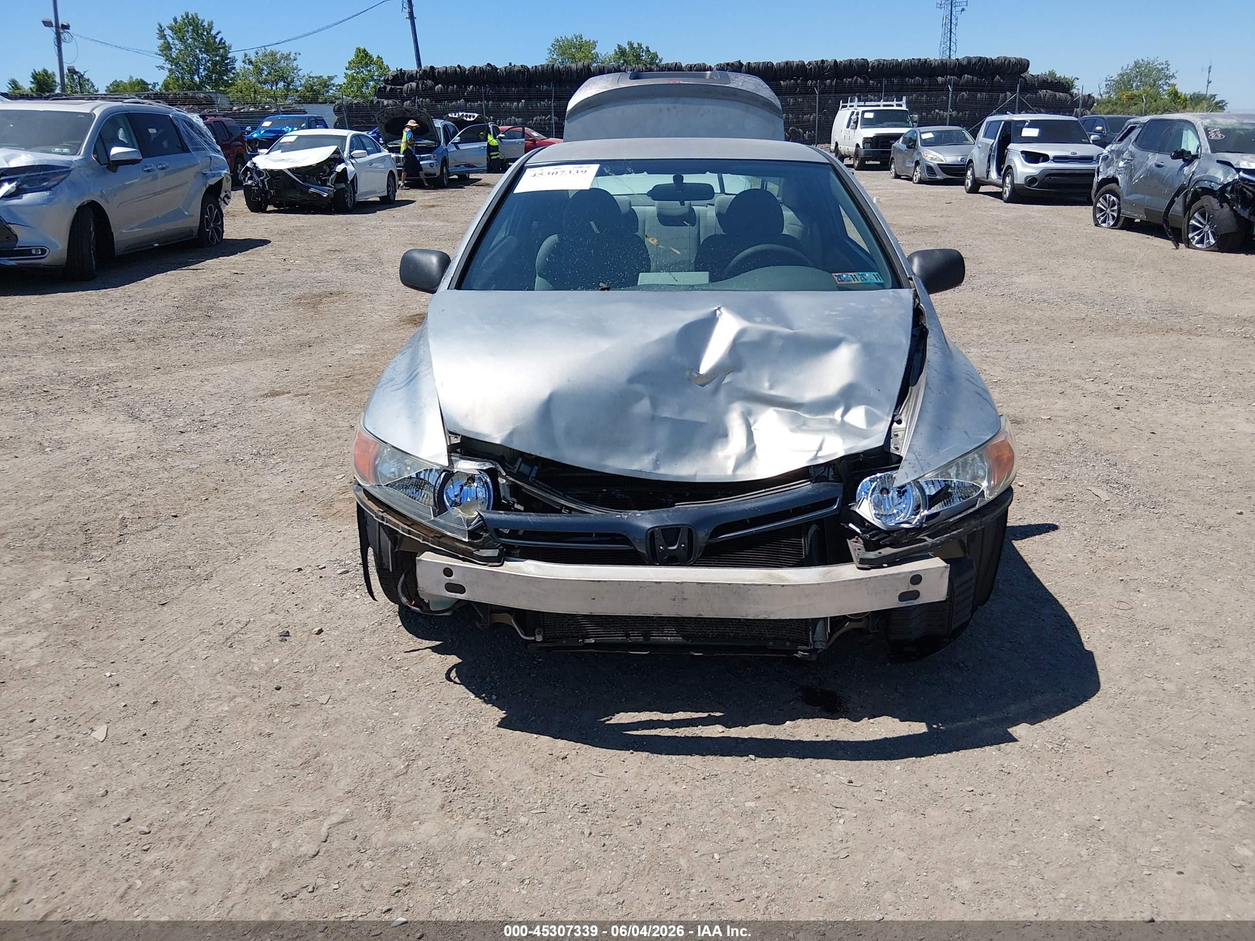 2006 Honda Civic Lx Gray vin: 2HGFG11606H551288
