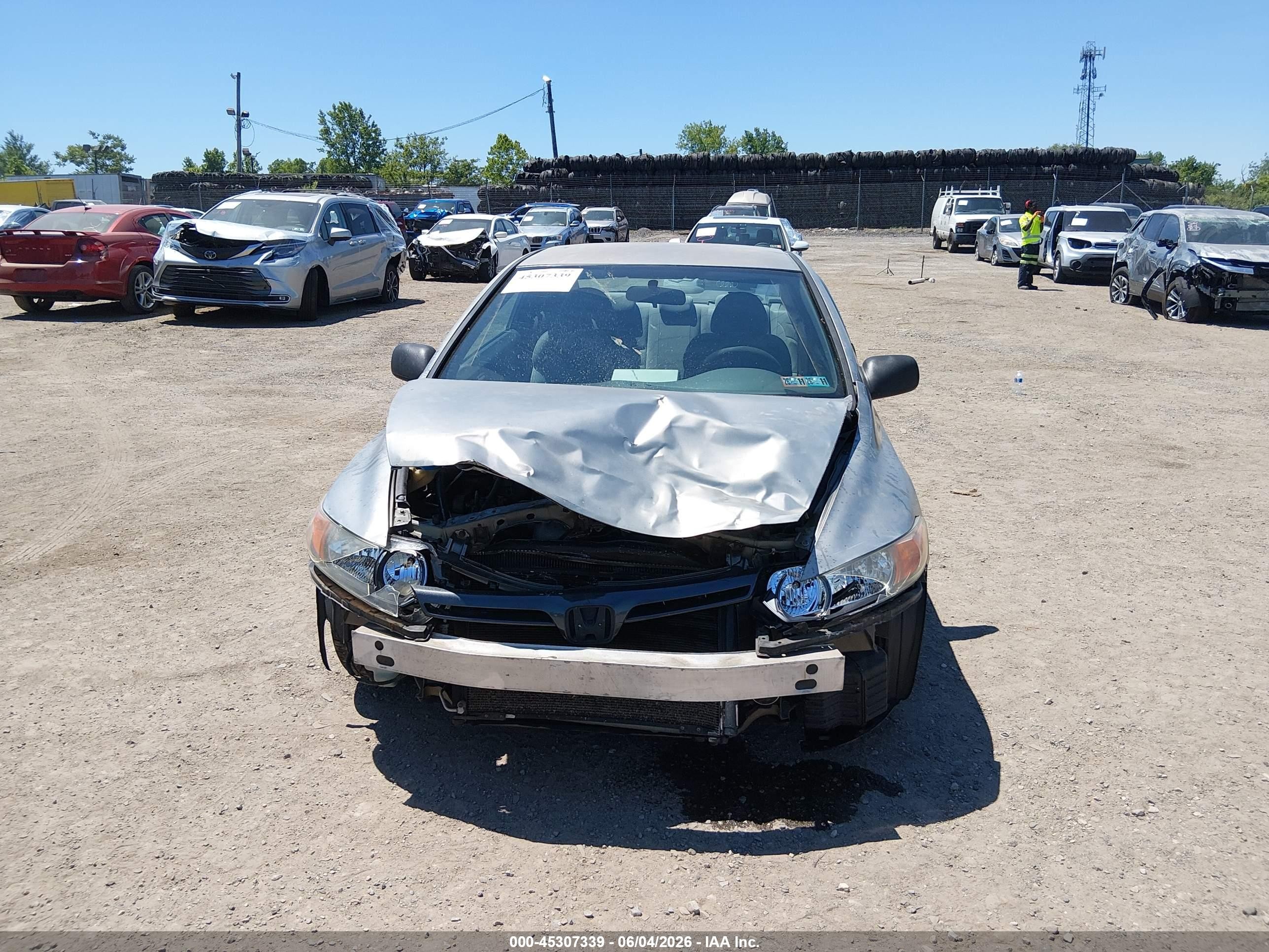 2006 Honda Civic Lx Gray vin: 2HGFG11606H551288