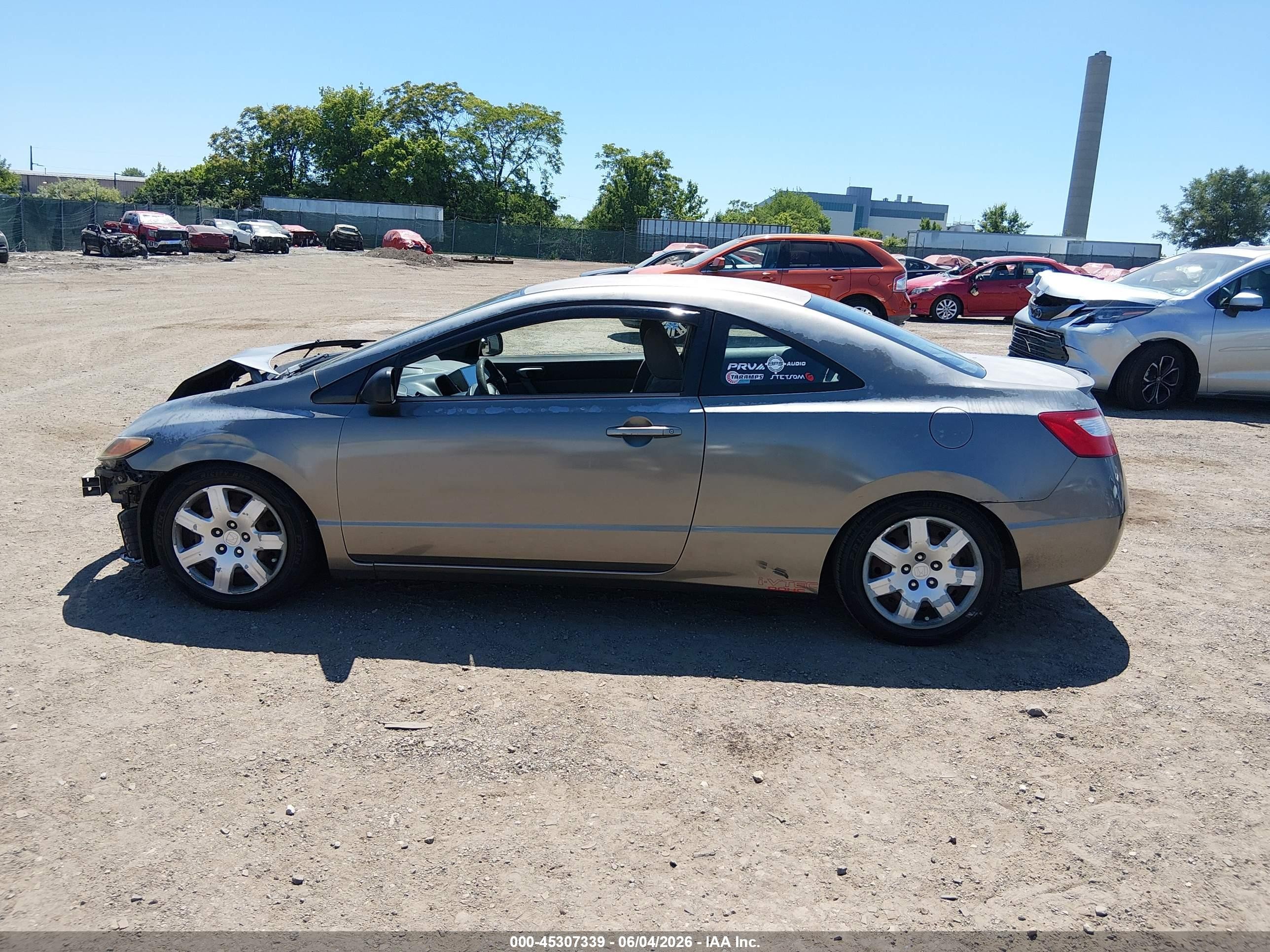 2006 Honda Civic Lx Gray vin: 2HGFG11606H551288