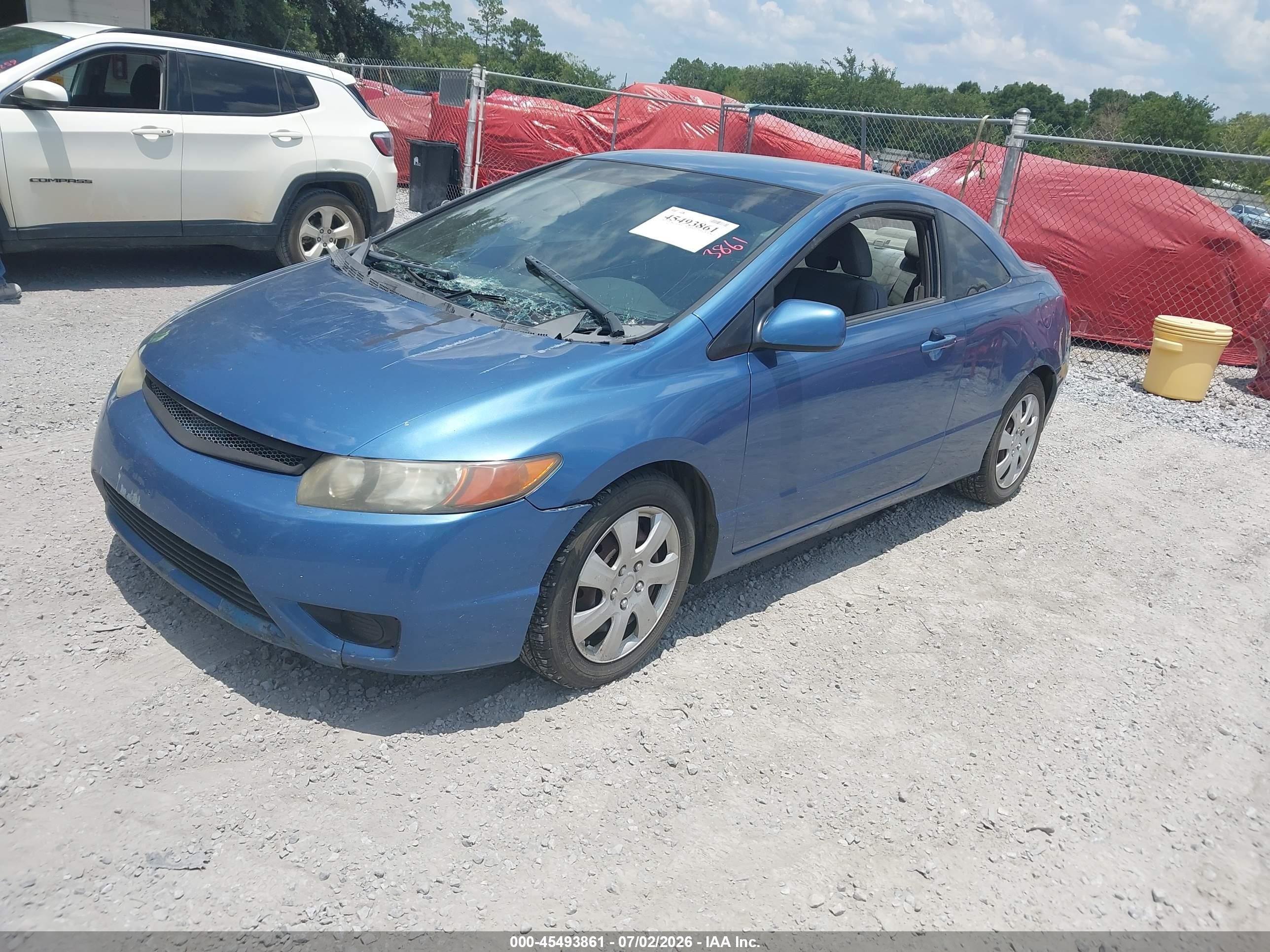 2007 Honda Civic Lx Blue vin: 2HGFG11607H582011