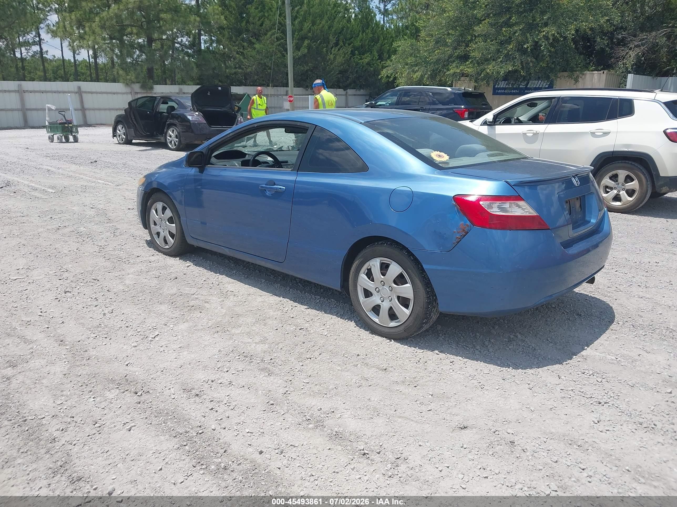 2007 Honda Civic Lx Blue vin: 2HGFG11607H582011