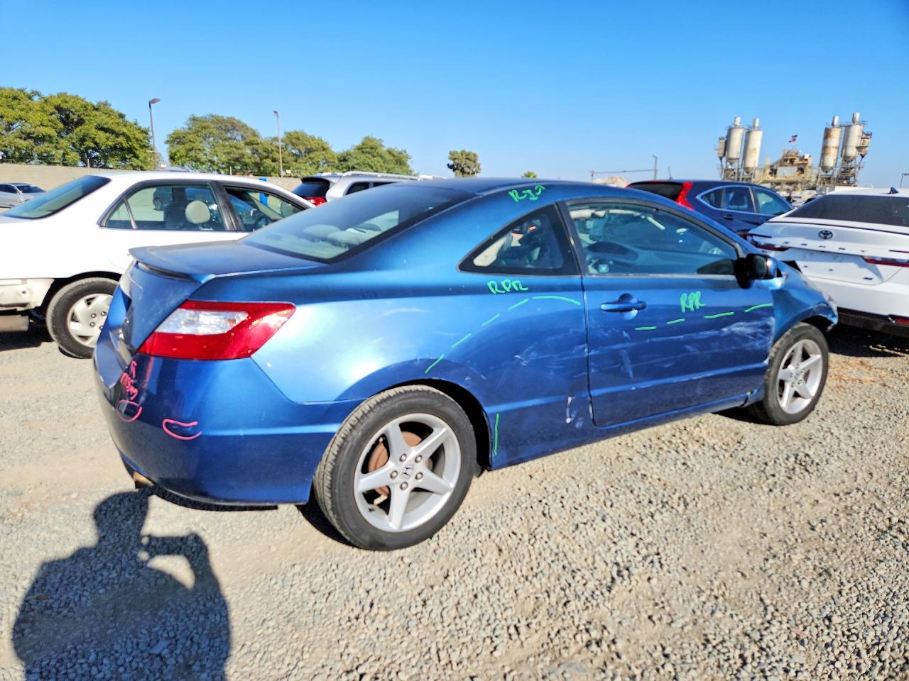 2007 Honda Civic Lx Синий vin: 2HGFG11637H542795