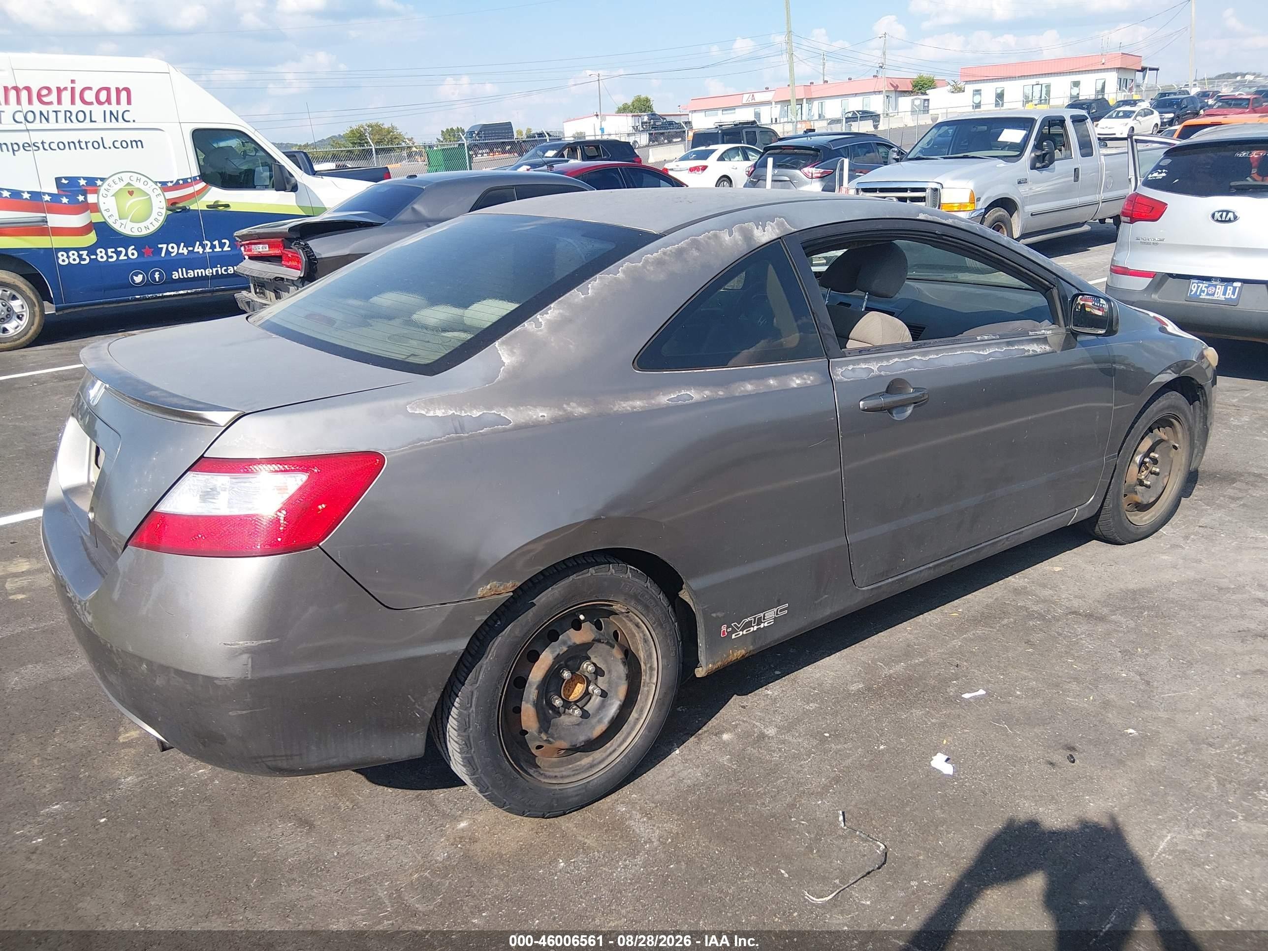 2007 Honda Civic Lx Gray vin: 2HGFG11637H571066
