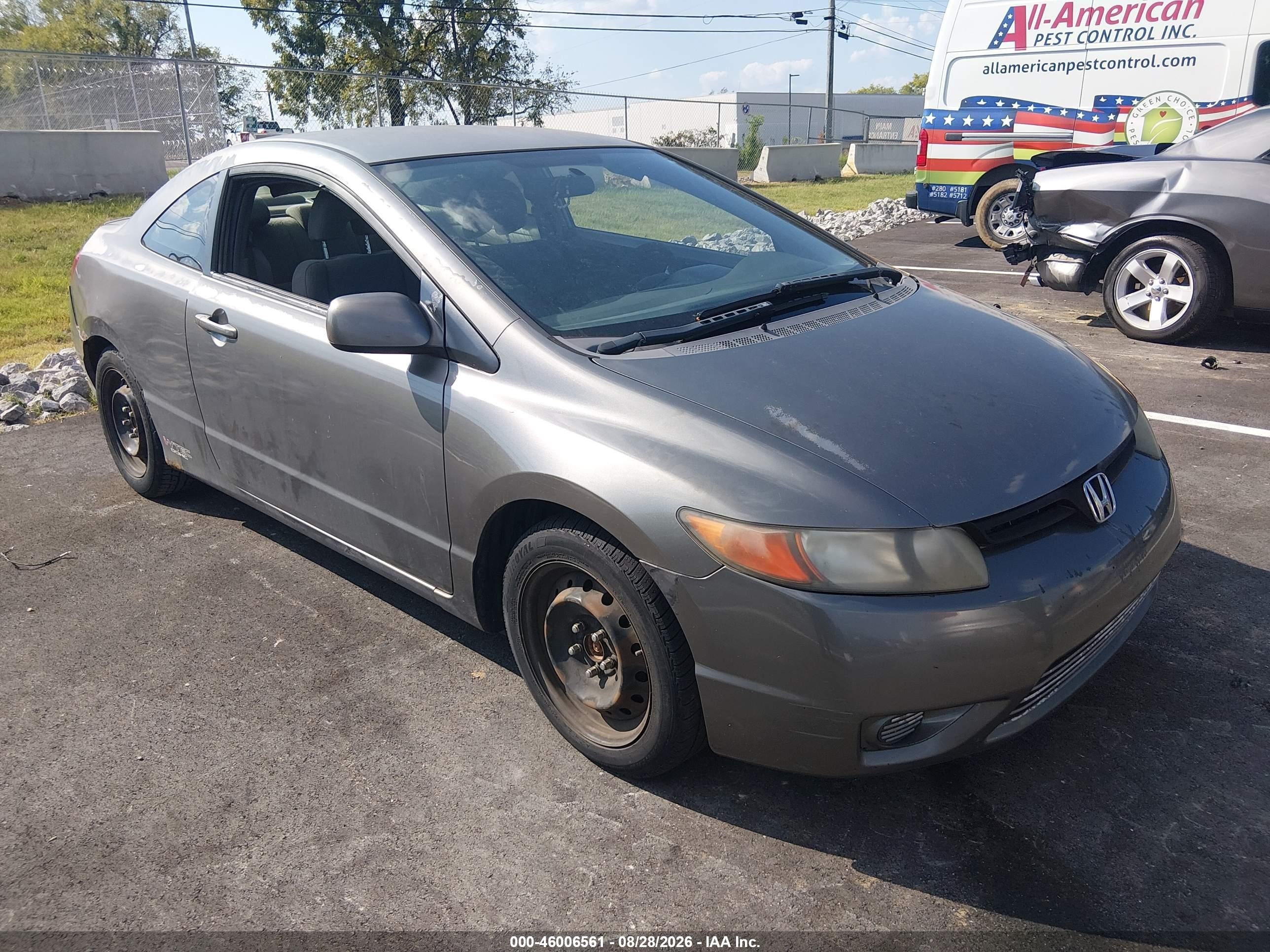 2007 Honda Civic Lx Gray vin: 2HGFG11637H571066