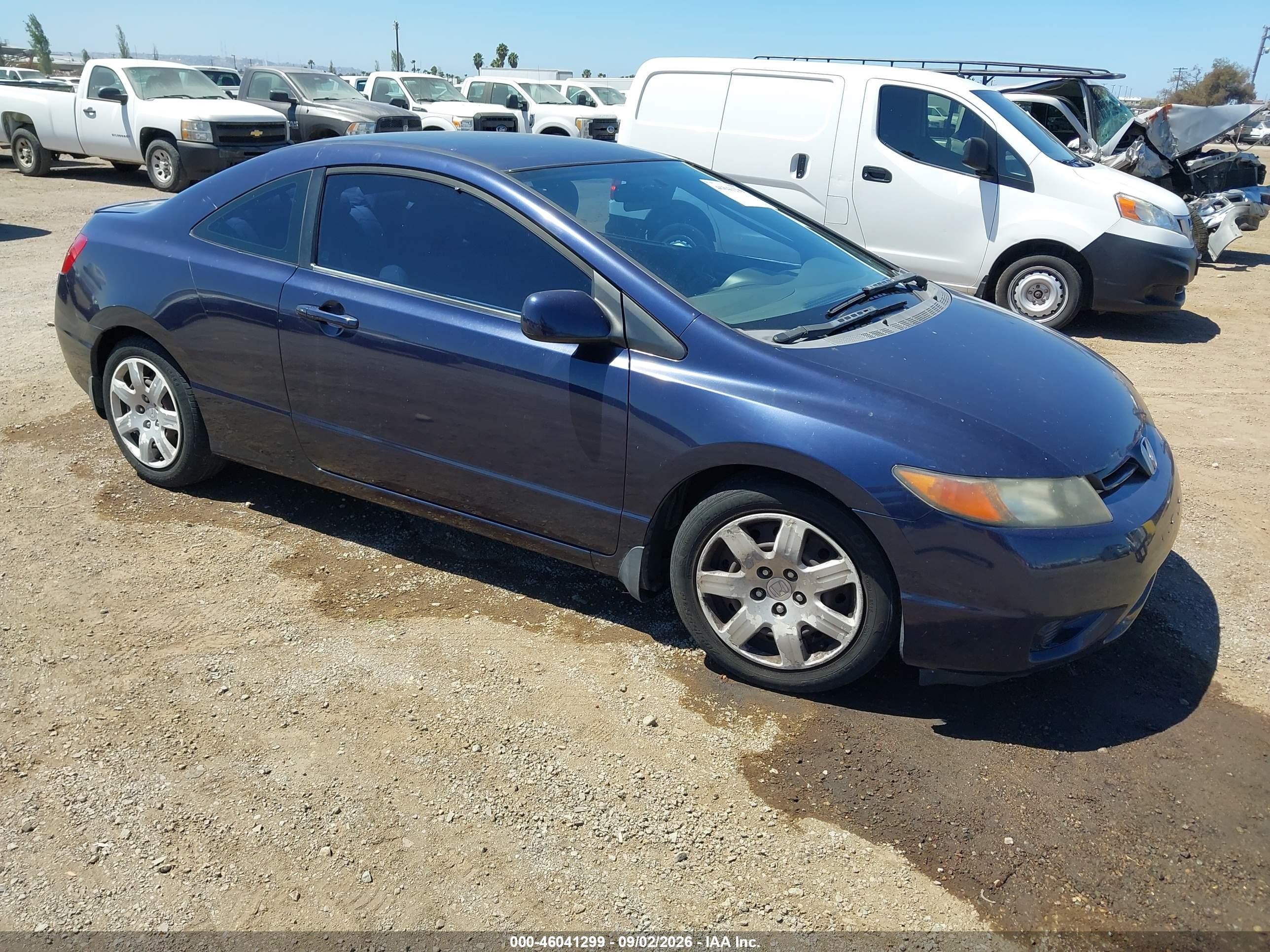 2007 Honda Civic Lx Blue vin: 2HGFG11637H582889