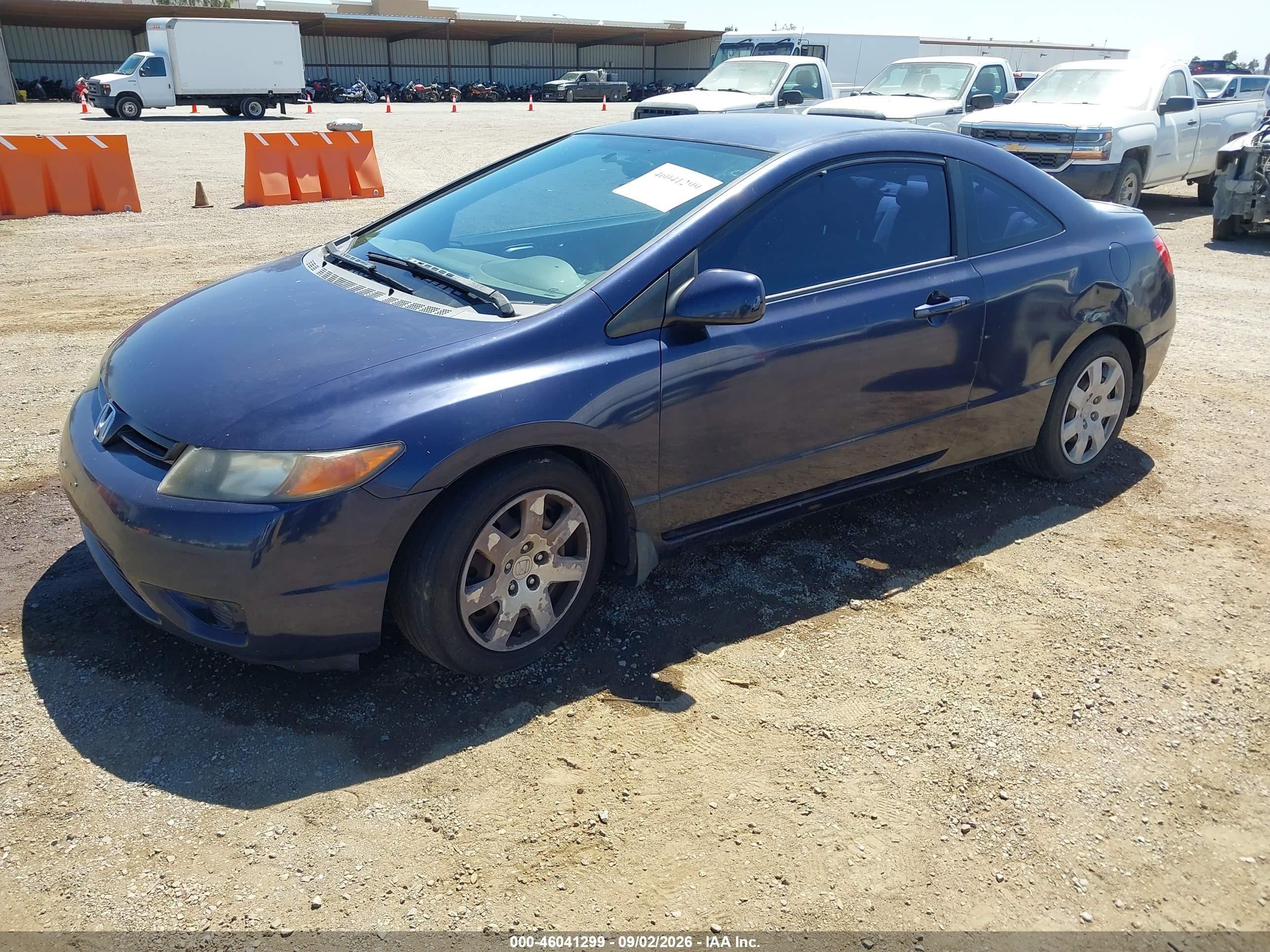 2007 Honda Civic Lx Blue vin: 2HGFG11637H582889
