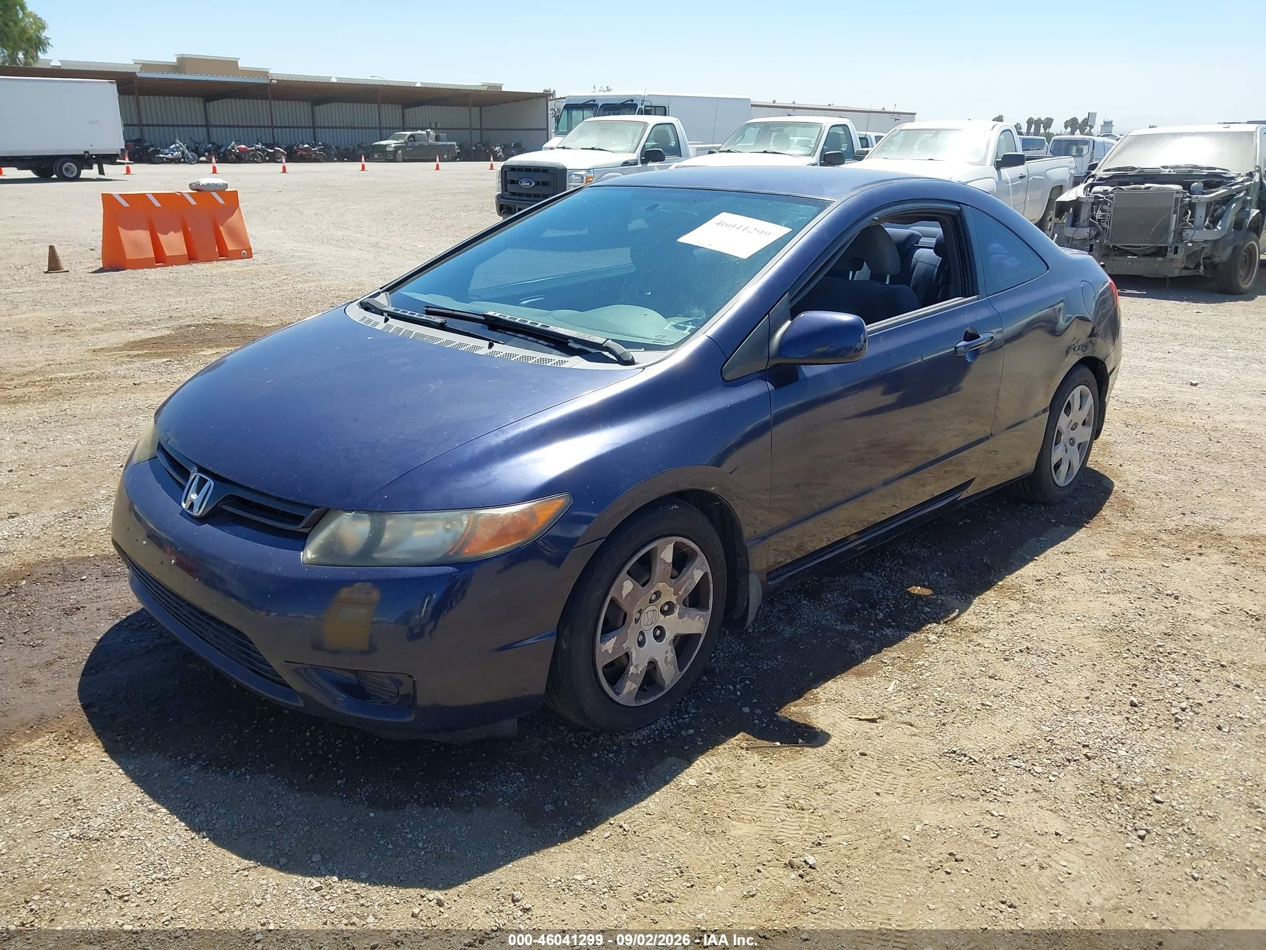 2007 Honda Civic Lx Blue vin: 2HGFG11637H582889