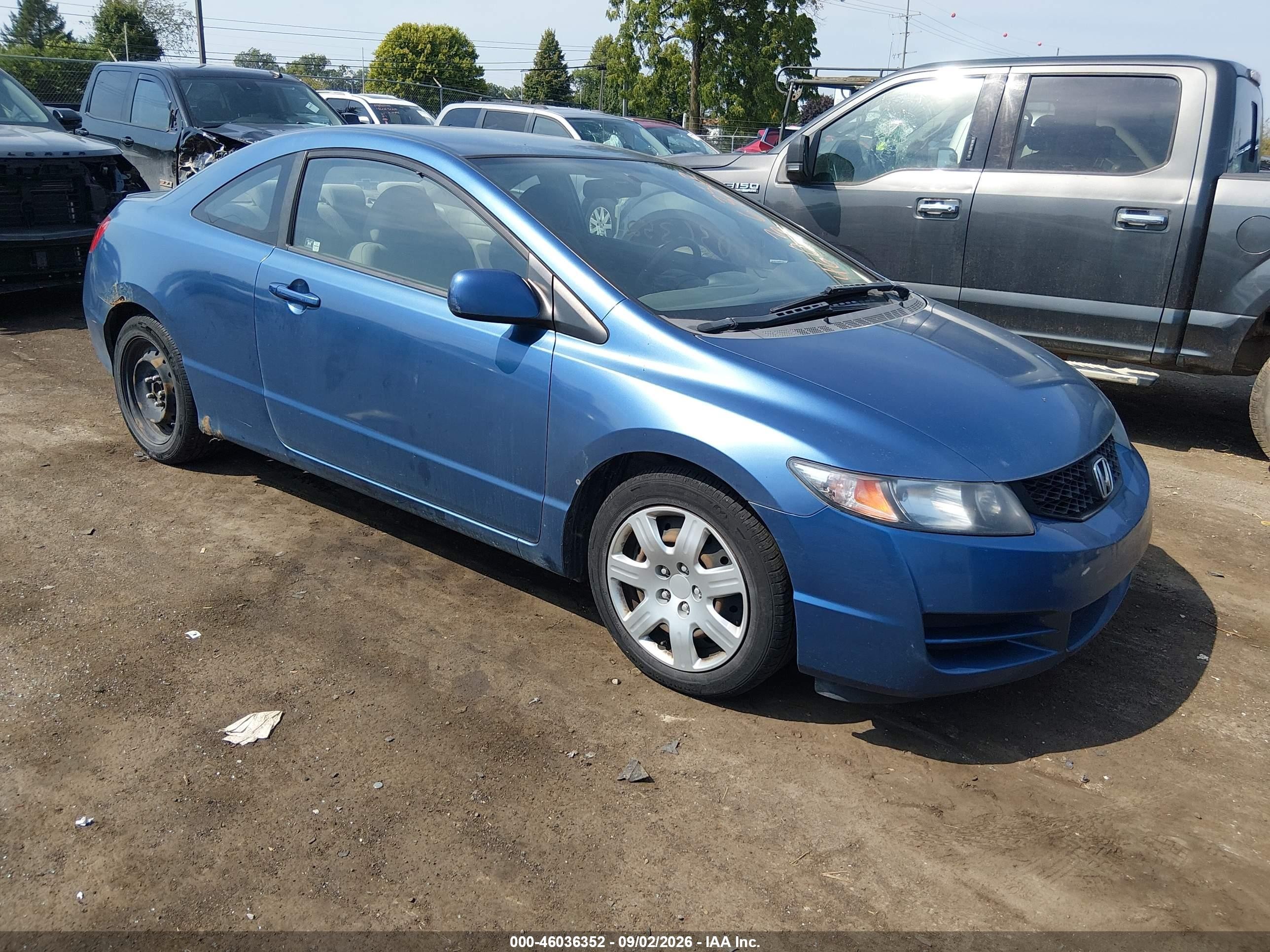 2009 Honda Civic Lx Blue vin: 2HGFG11639H506494
