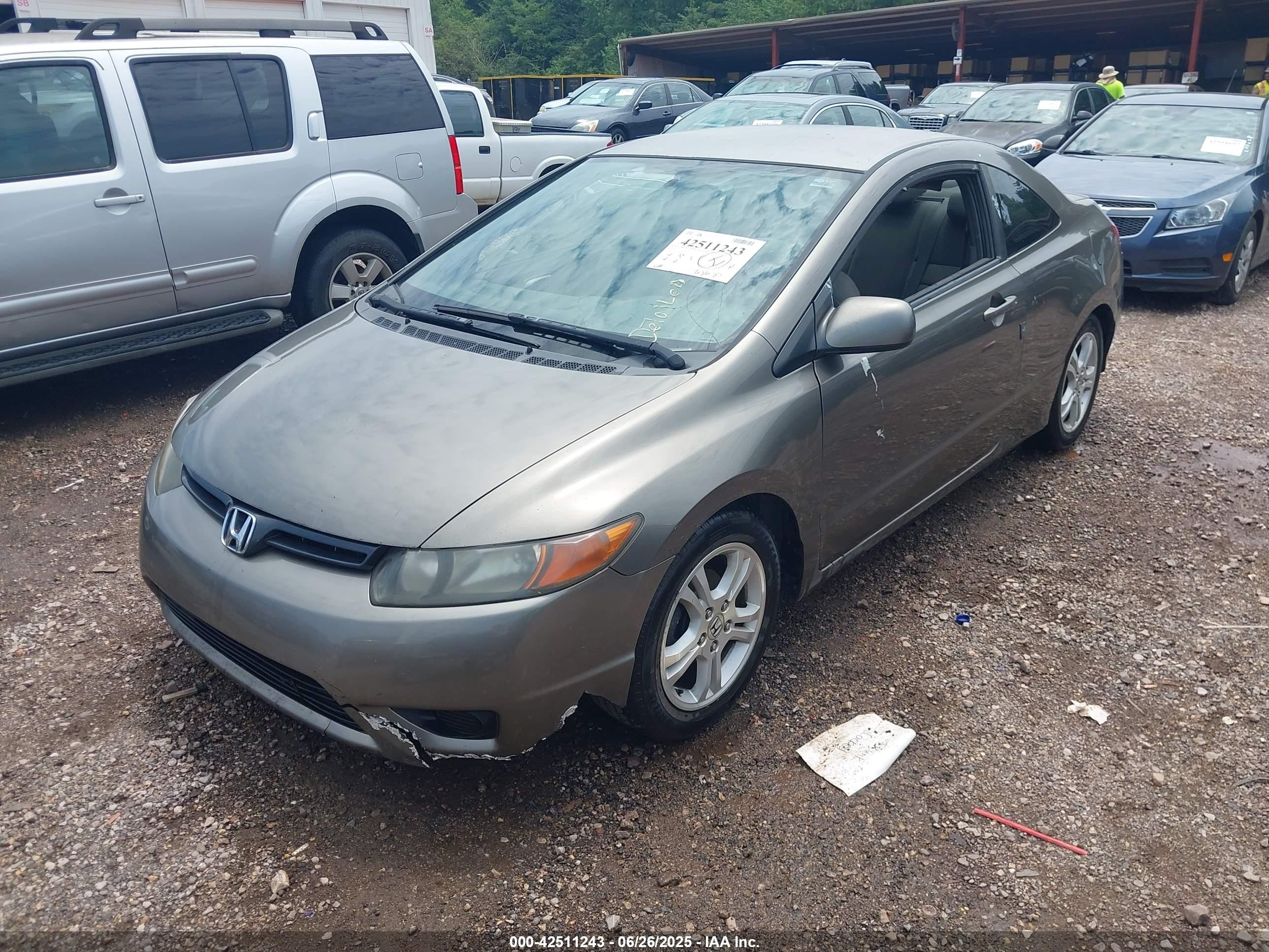 2008 Honda Civic Lx Gray vin: 2HGFG11658H511100