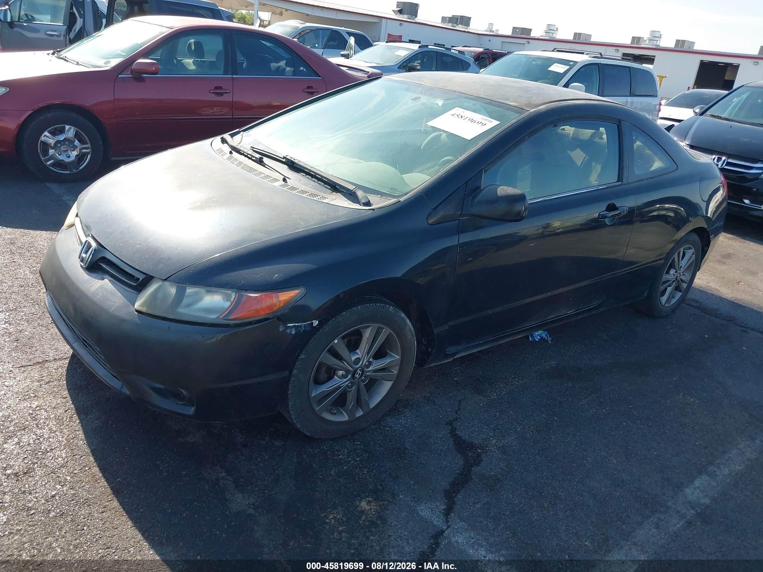 2006 Honda Civic Lx Black vin: 2HGFG11666H556947