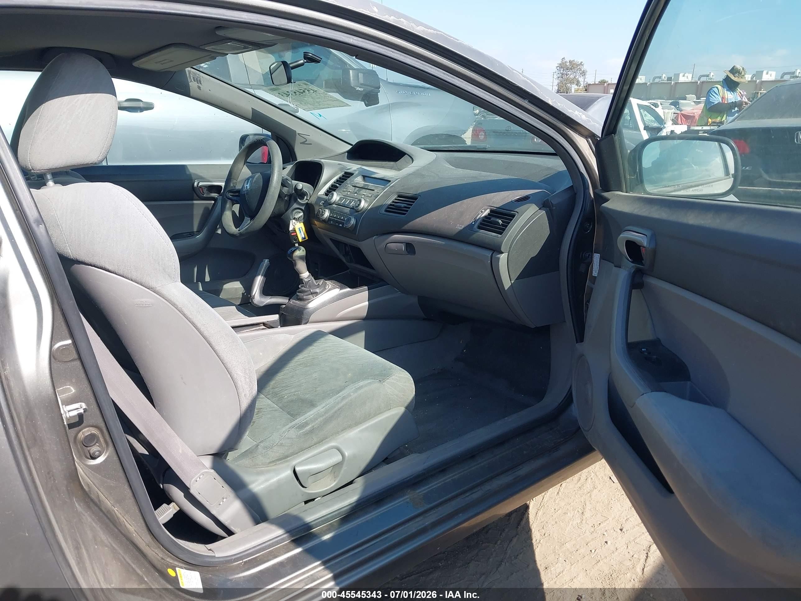 2007 Honda Civic Lx Gray vin: 2HGFG11667H514327
