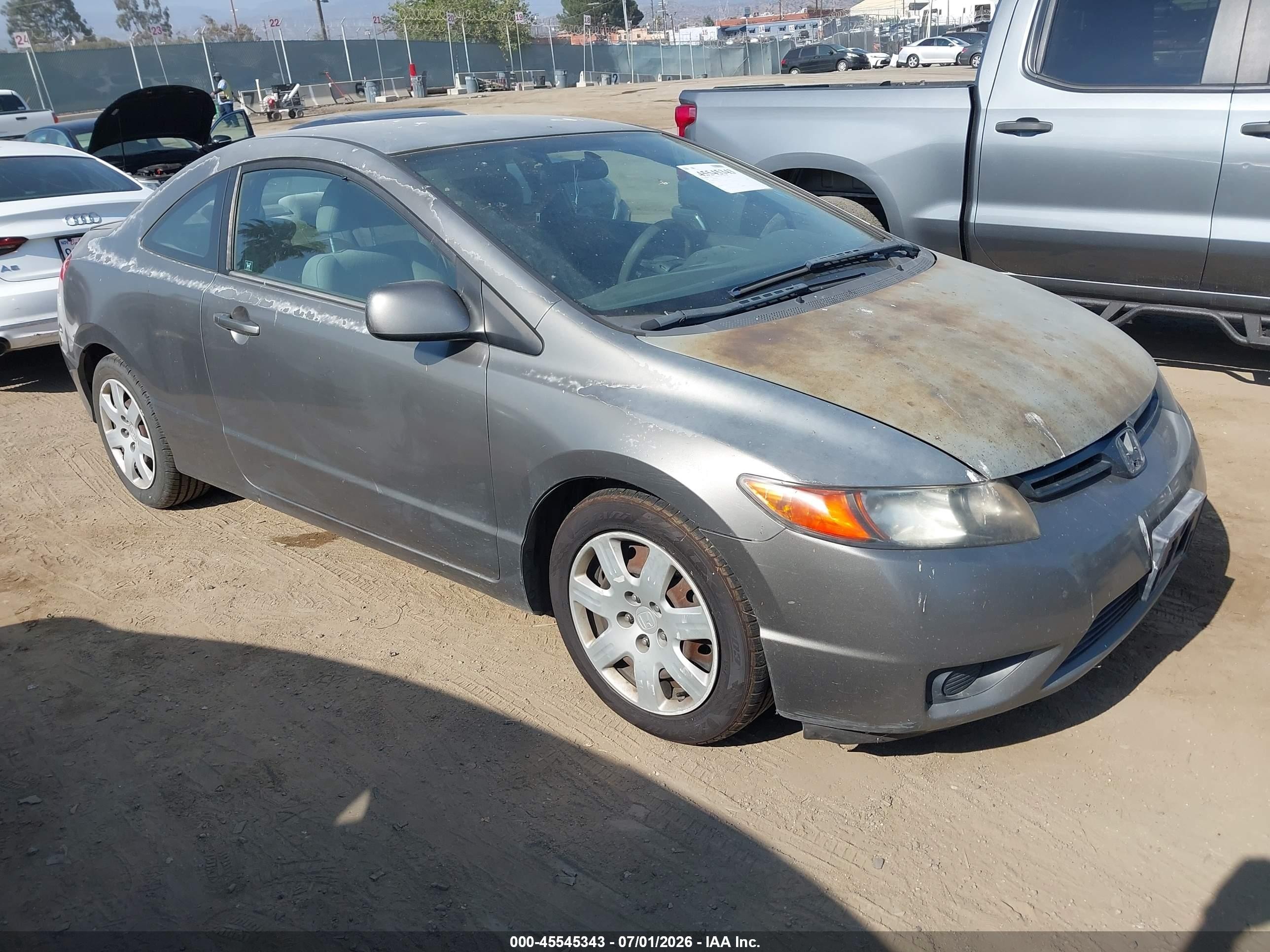 2007 Honda Civic Lx Gray vin: 2HGFG11667H514327